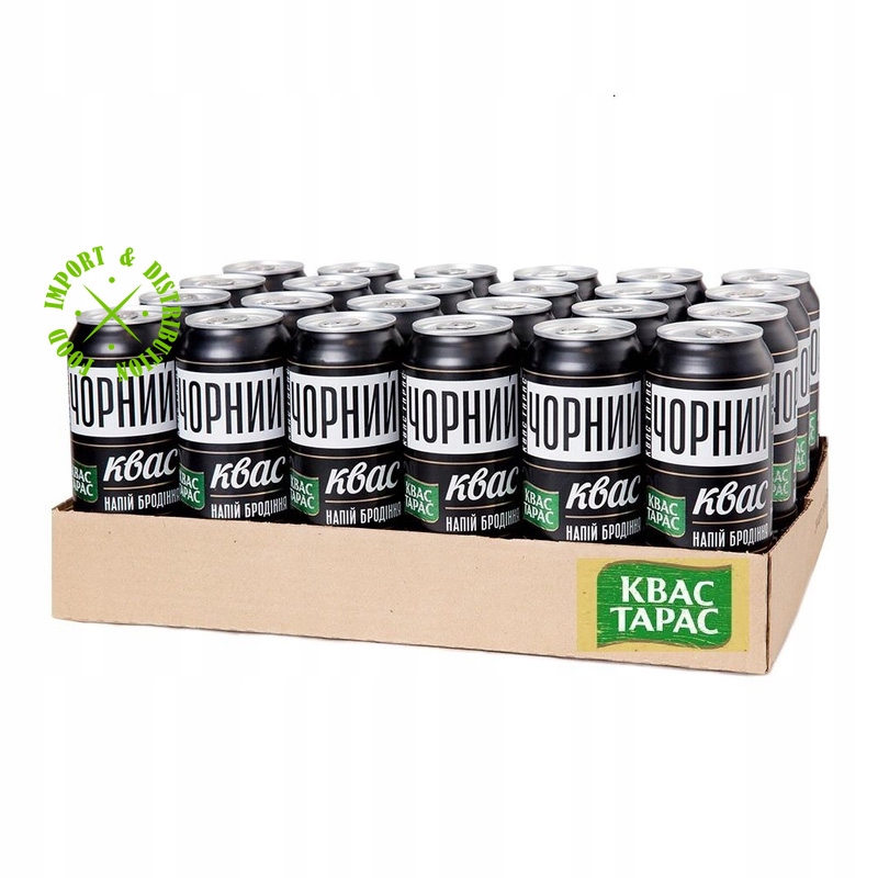 Kwas Chlebowy naturalny tradycyjny smak "Taras Czarny" 24 puszki x 0,5L