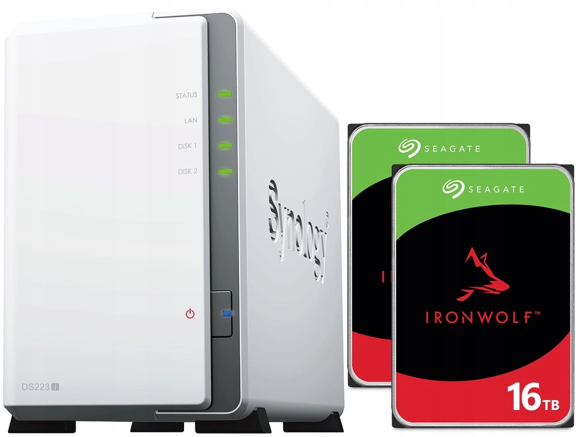 Nas server Synology Diskstation DS223j 32TB (2x16TB) Seagate IronWolf