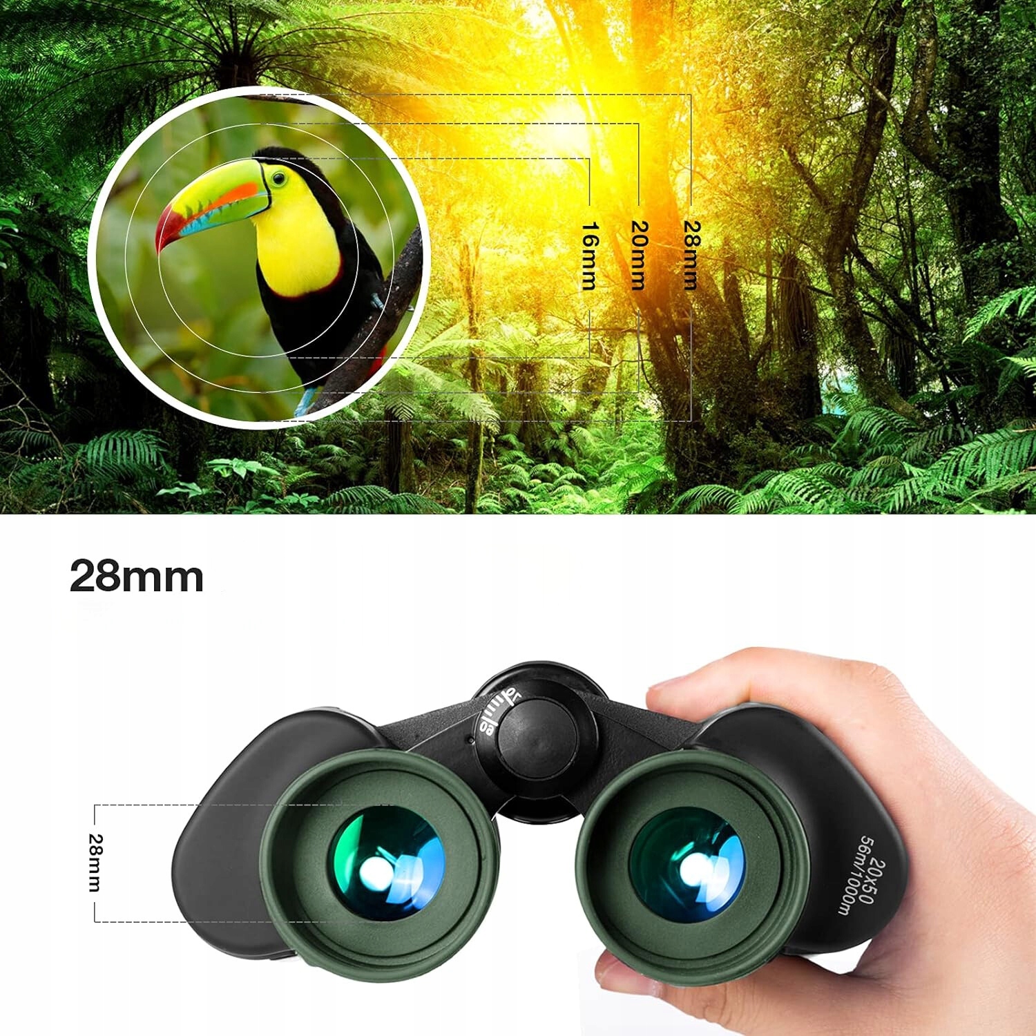 LORNETKA MYŚLIWSKA 20X50 PROFESJONALNA WODOODPORNA ADAPTER DO SMARTFONA Marka inna