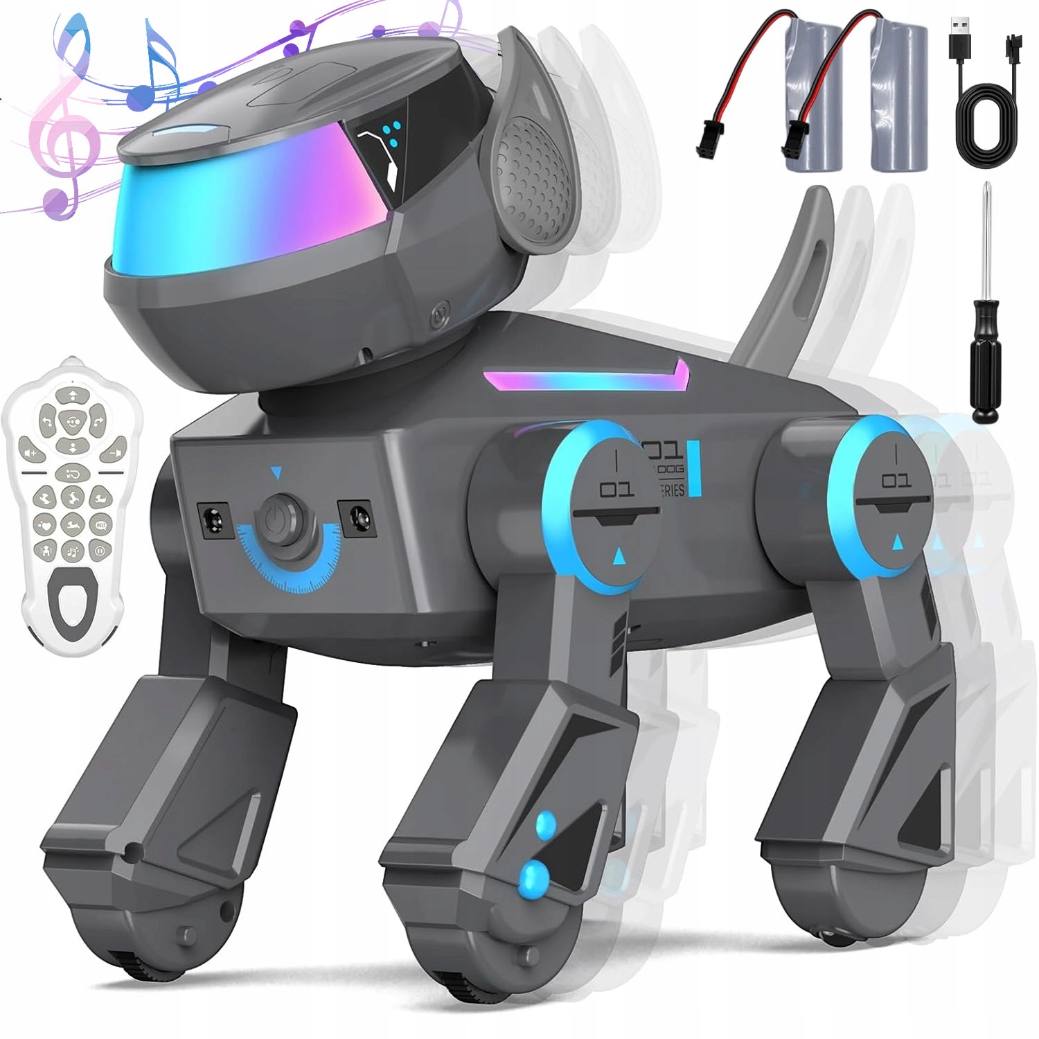Robotický Pejsek Ovládaný Rc Programovatelný Reaguje Dálkové Ovládání Hudba Přes Bluetooth