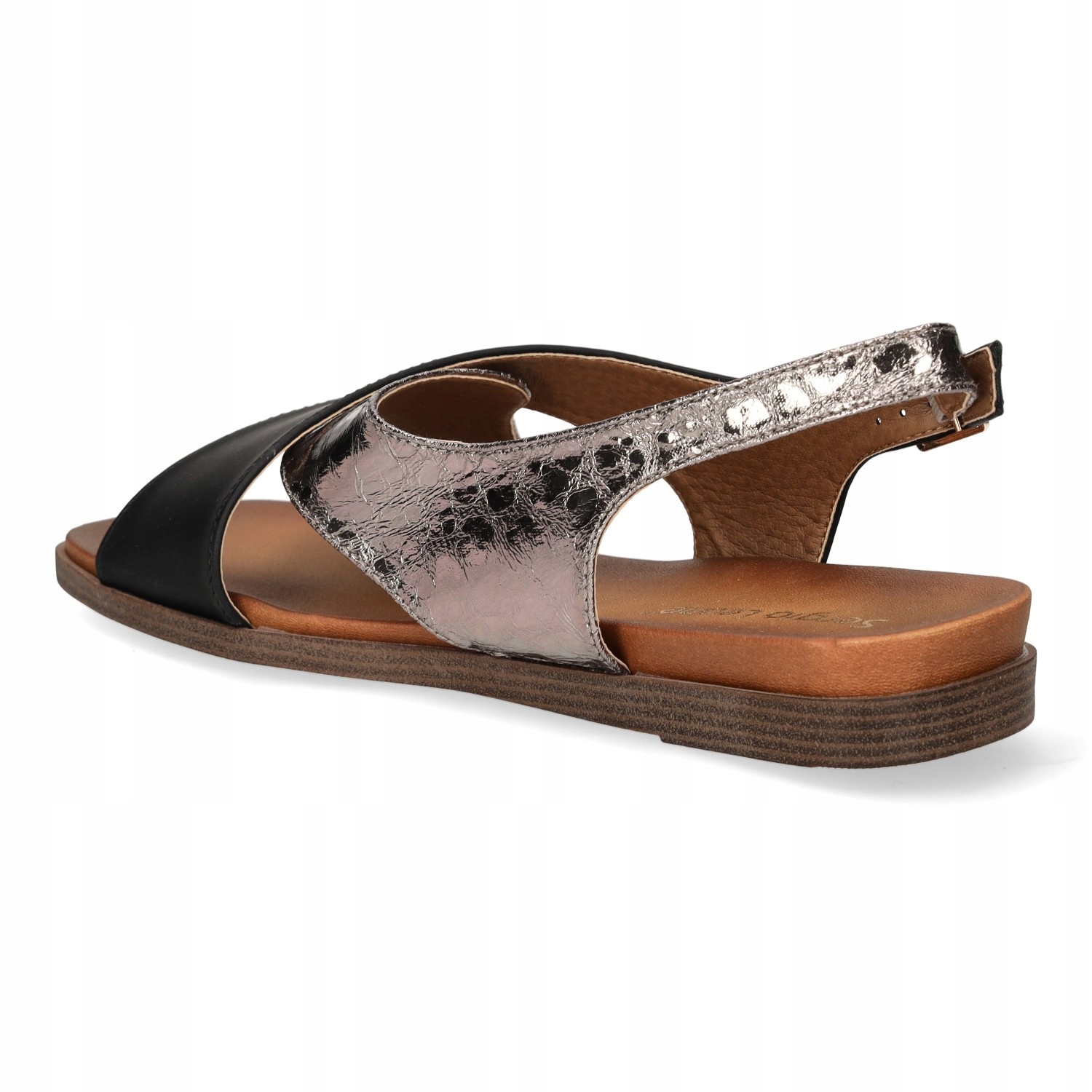 SANDAŁY DAMSKIE ELEGANCKIE NA PŁASKIM OBCASIE SERGIO LEONE CZARNE R.39 Marka Sergio Leone