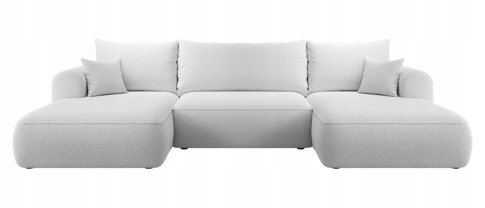 Rohová Sedací Souprava s funkcí spaní Ovo U-tvarovaná, šedá, univerzální boucle