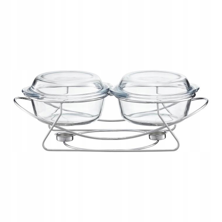 AMBITION SAULE NACZYNIE ŻAROODPORNE Z PODGRZEWACZEM 4 L OKRĄGŁE SZKŁO