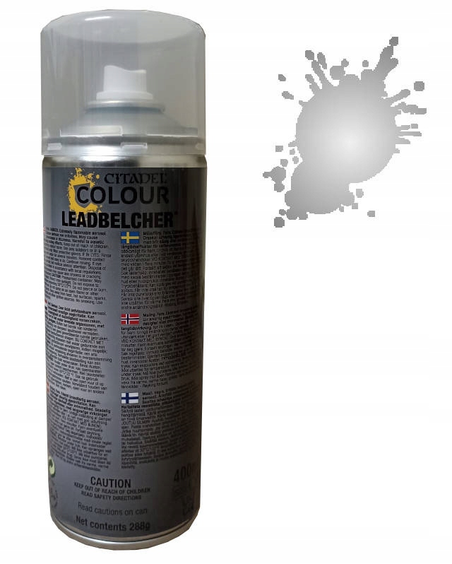 Farba Citadel Spray Leadbelcher srebrny metalic