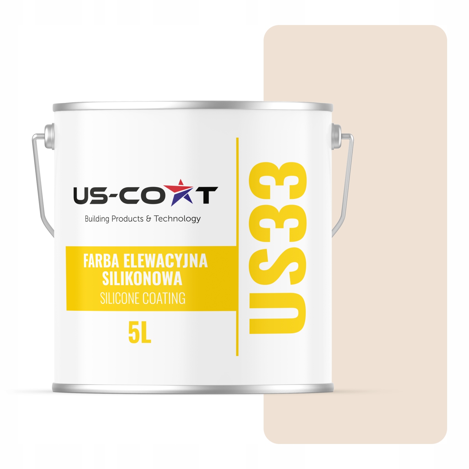 Fasádna Silikónová Farba Béžová Svetlá F442 Uv 5L Poľský Výrobca