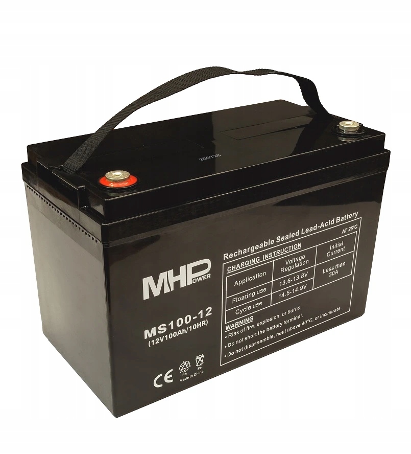 MHPower MS100-12 olověný akumulátor Agm 12V/100Ah, Terminál T3 M8