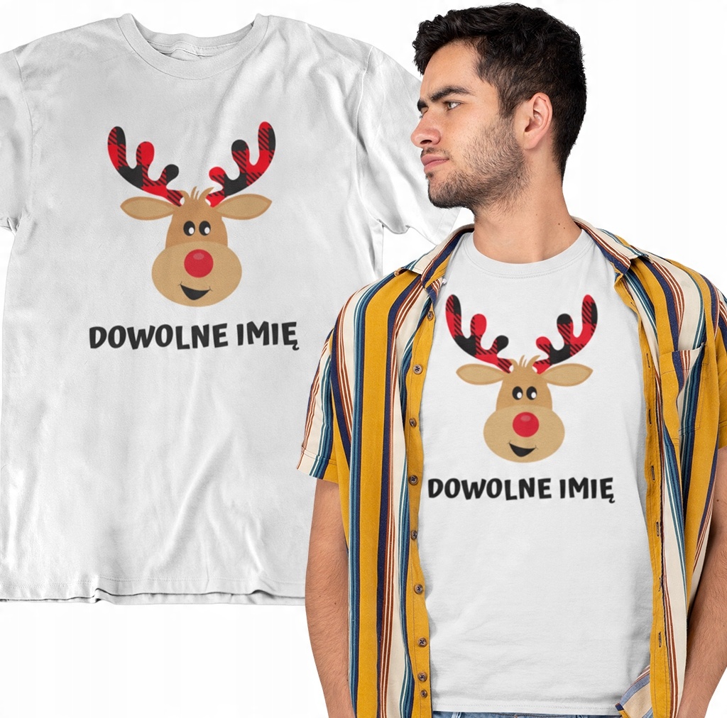

Koszulka Renifer Imię Pod Choinkę Mikołaj T-shirt