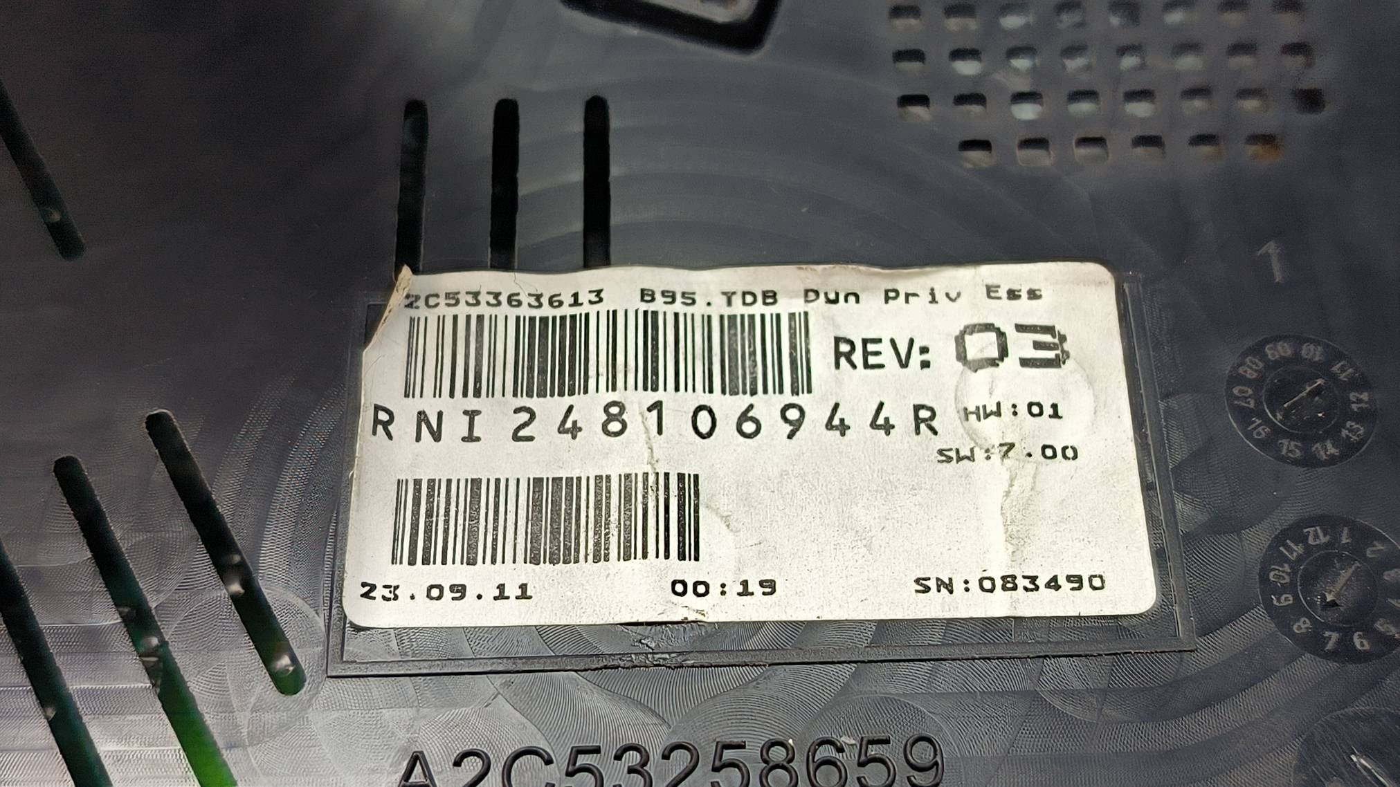 dials clock RNI248106944R RENAULT MEGANE III