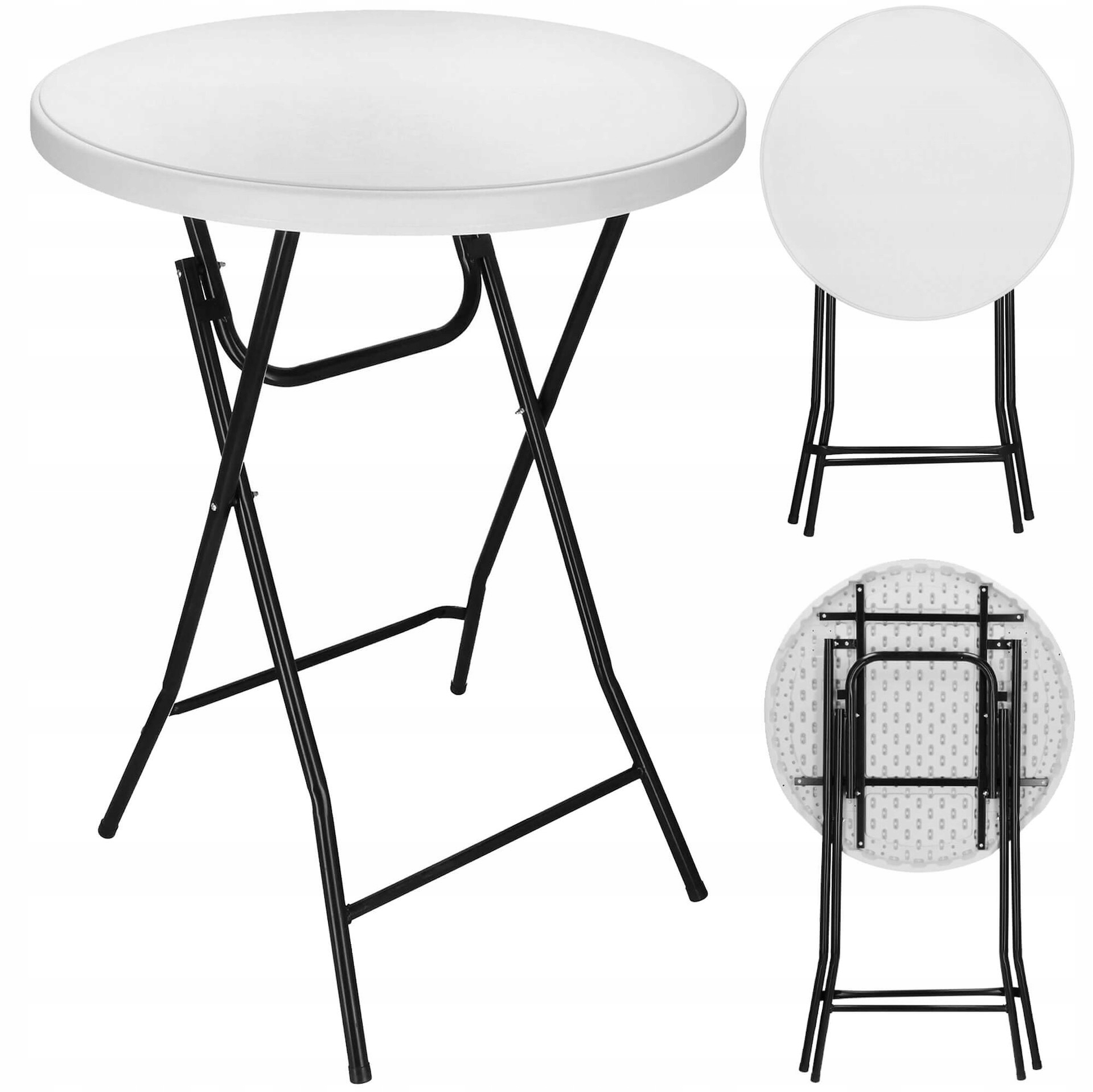 Kulatý Turistický Cateringový Stůl Banketový, Skládací, Vysoký