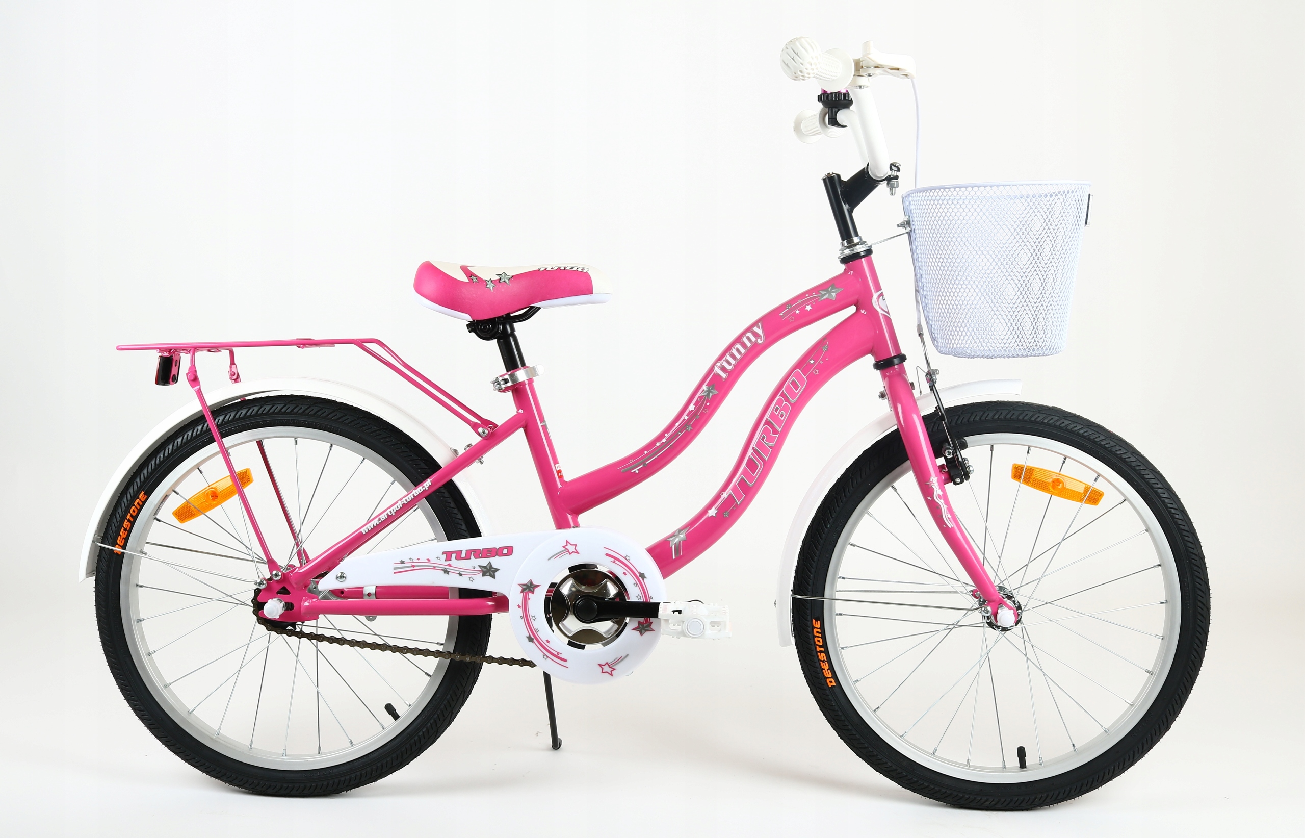 Rower dla dziewczynki 20" Funny różowy koszyk bagażnik stopka błotniki Pl