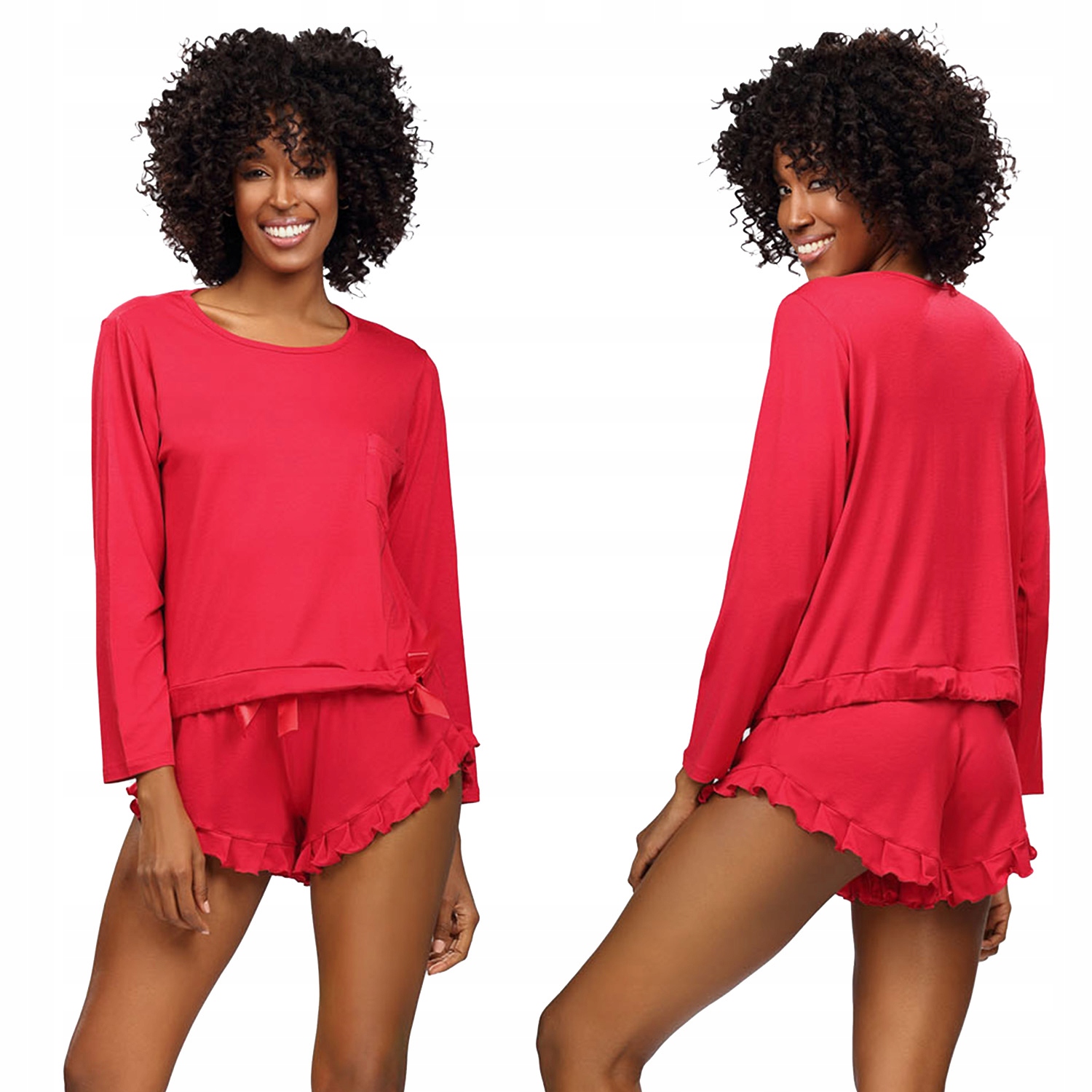 Dkaren Ronnie červený L Pyžamo tričko šortky