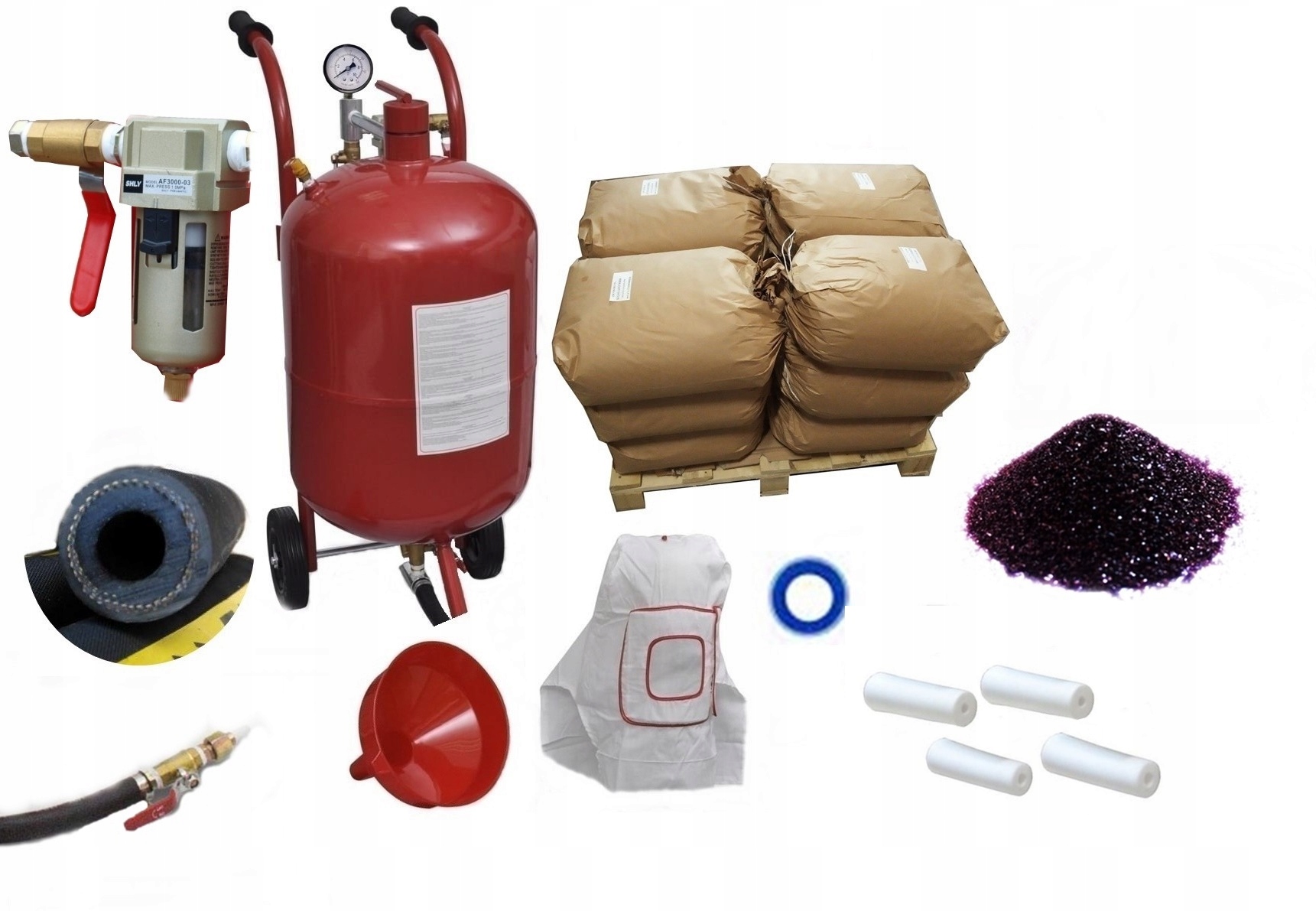 ПЕСКОСТРУЙНЫЙ КОМПЛЕКТ ПЕСКОСТРУЙНАЯ МАШИНА + КОРУНД АБРАЗИВ