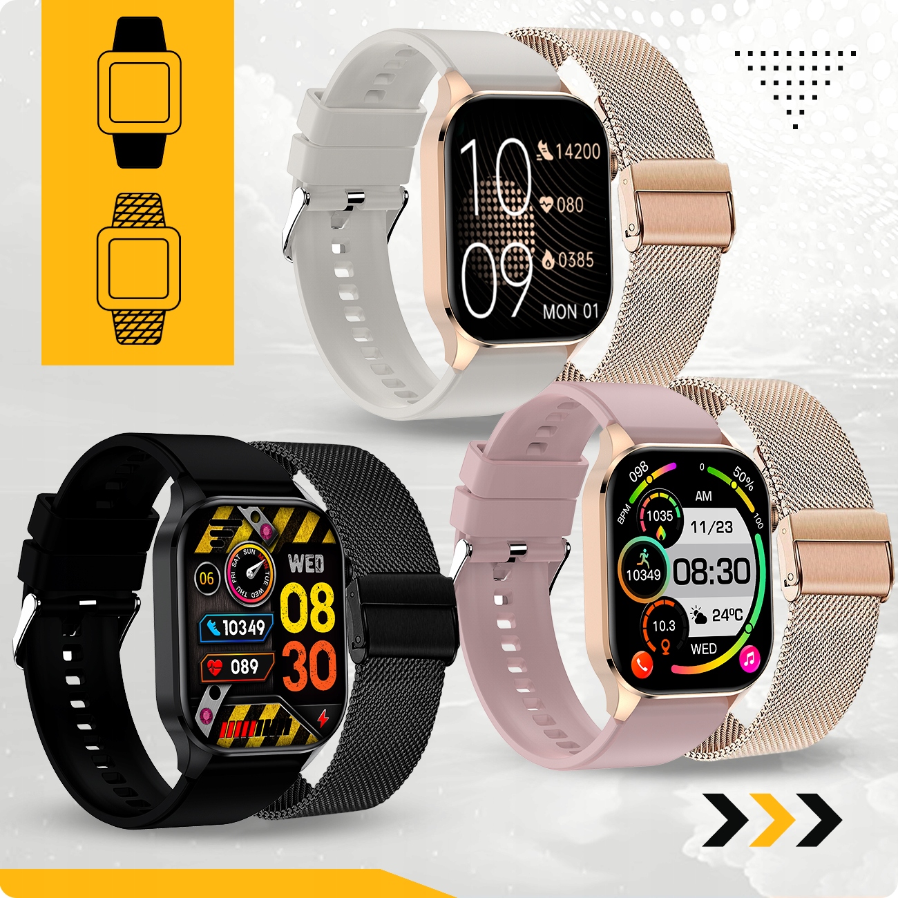 SMARTWATCH DAMSKI MENU PL GLIKEMIA CIŚNIENIE TĘTNO HRV PPG TEMPERATURA TLEN Kompatybilność systemowa Android iOS Windows Phone