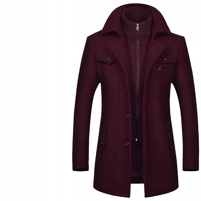 PŁASZCZ MĘSKI ZIMOWY KLASYCZNY Wełna Elegancki Rozmiar XL