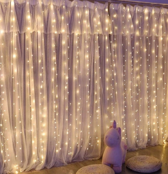 

Kurtyna Świetlna Led W Okno 3X3 300 Led Lampki Led
