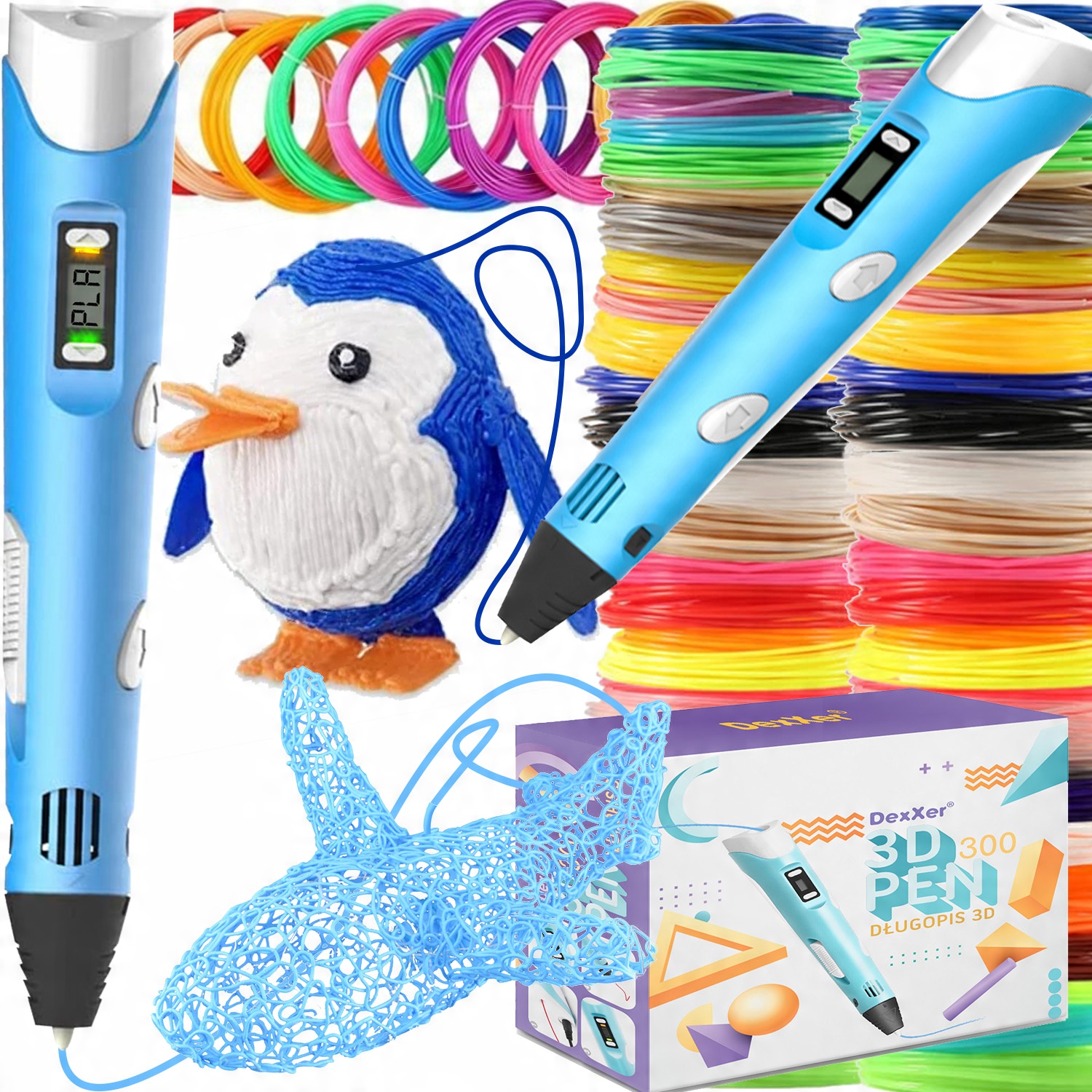 

Długopis Drukarka 3D Pen +wzory +wkłady 300 Metrów