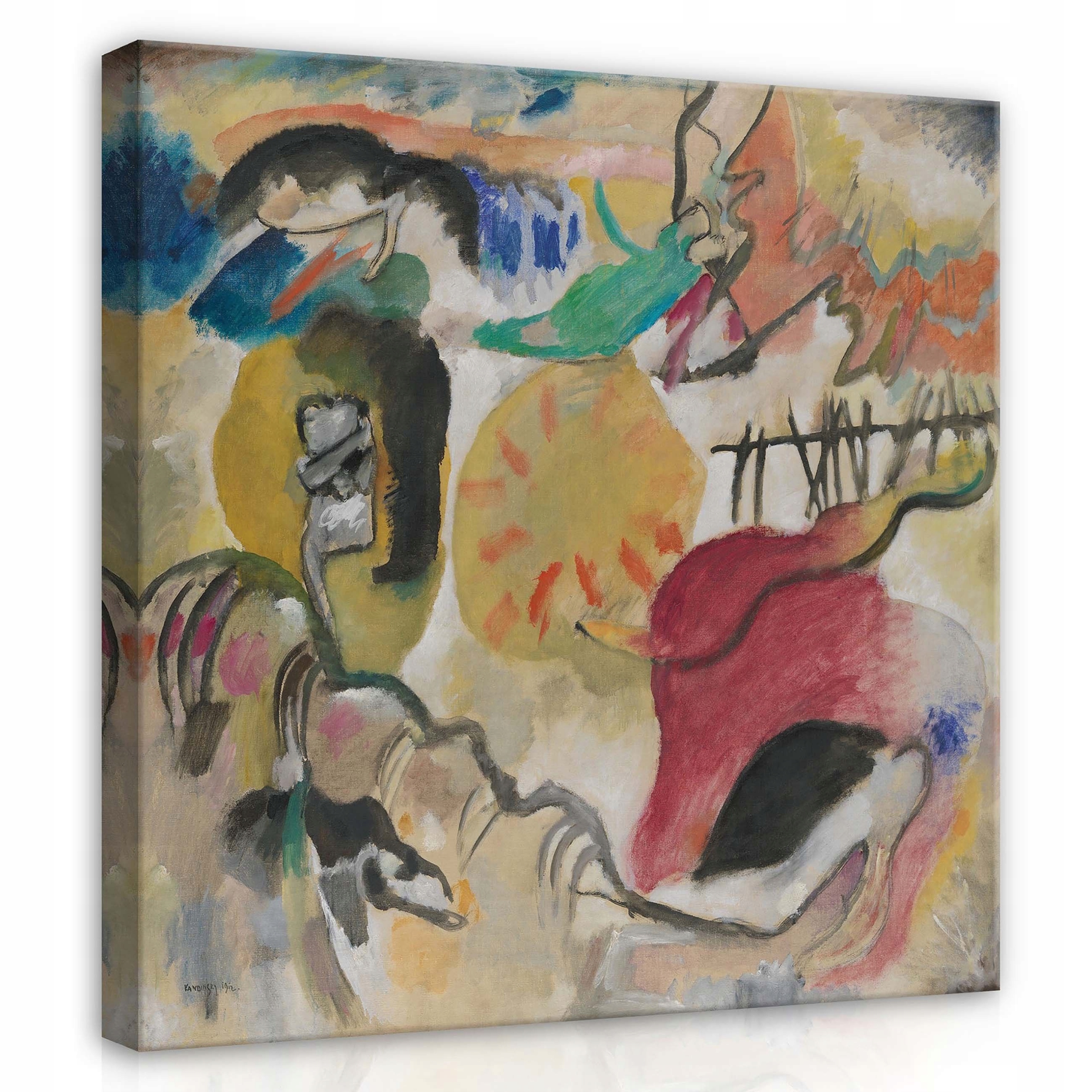 Obraz 80x80 Abstrakt Expresionismus Kandinsky barevný dynamický