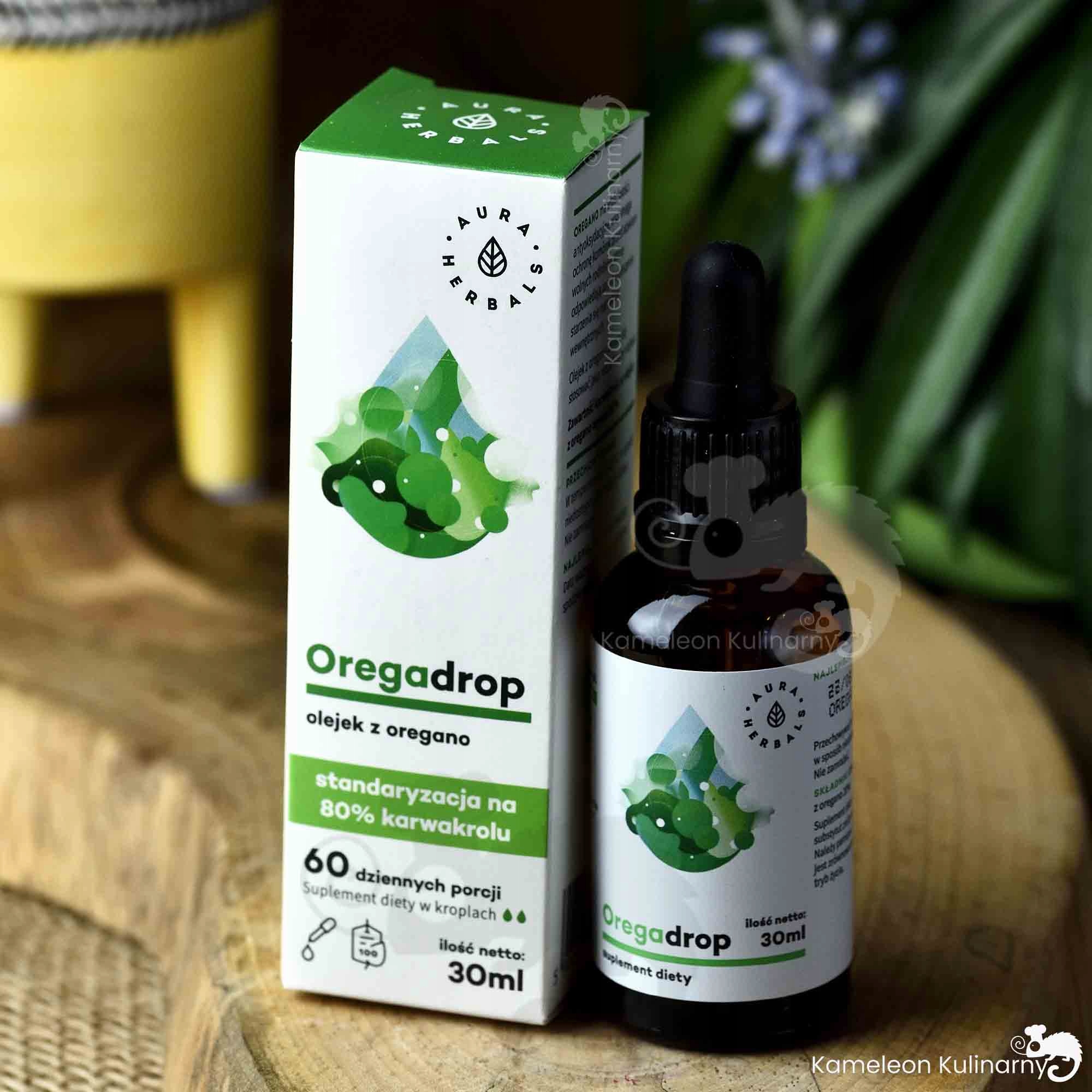 OREGADROP olejek Z OREGANO (JADALNY) 30ml KROPLE Marka Aura Herbals