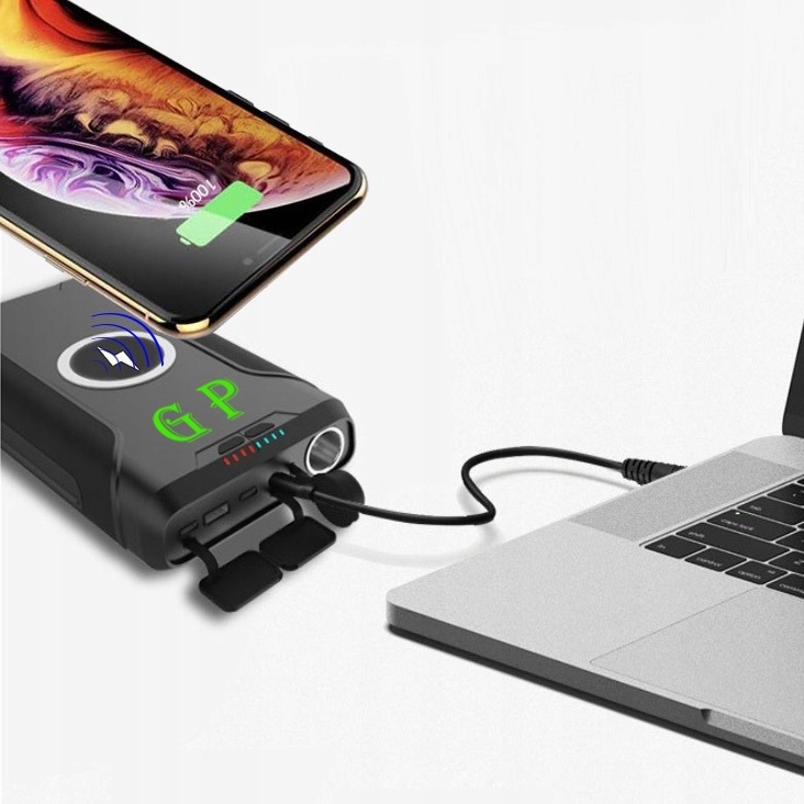 Gun Power PowerBank 60000mAh Do Laptopa Telefonu Indukcyjny