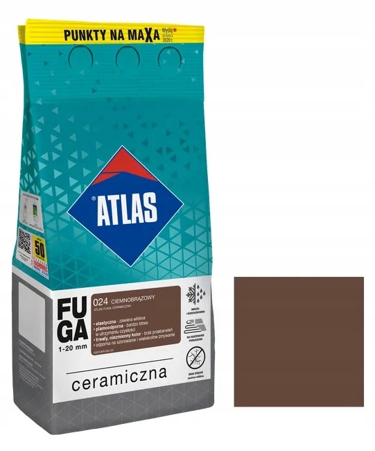 ATLAS FUGA CERAMICZNA 024 CIEMNOBRĄZOWA 2KG