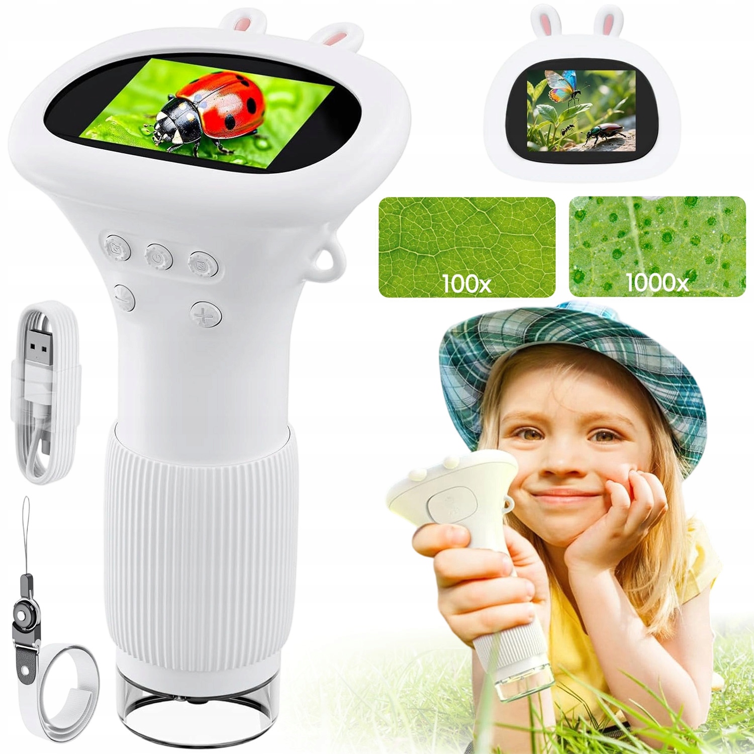 Digitální Kapesní Optický Mikroskop Pro Děti S Led Přiblížením 1000X Hd