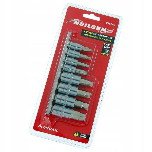 ZESTAW BITÓW WYKRĘTAKÓW OBROBIONYCH USZKODZONYCH ŚRUB IMBUS HEX 3-10mm Kod producenta CT6043