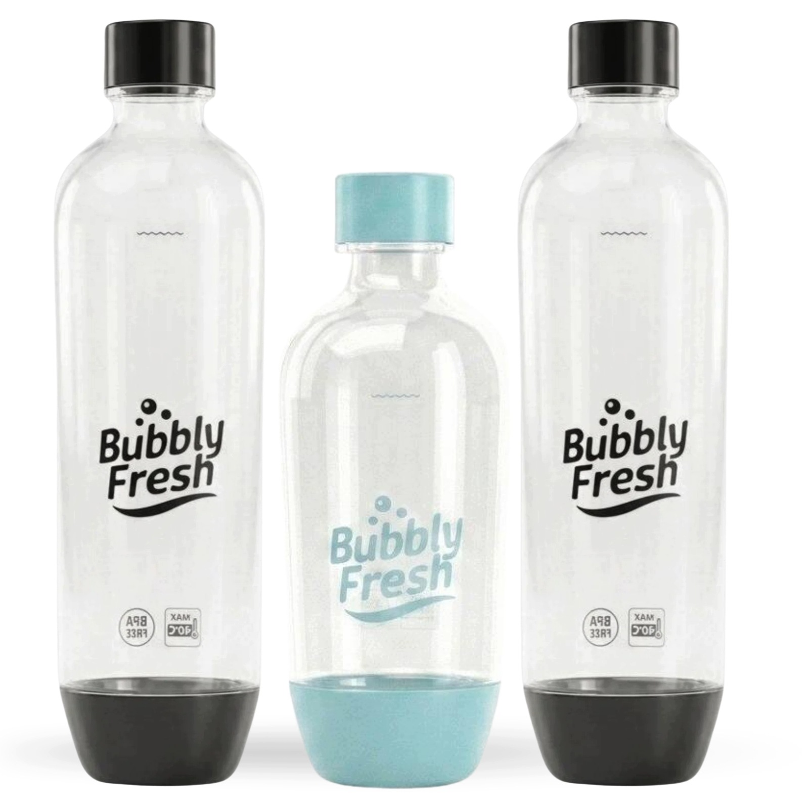 3 láhve BubblyFresh na vodu do saturátoru SodaStream 2x 1 l 0.5 l