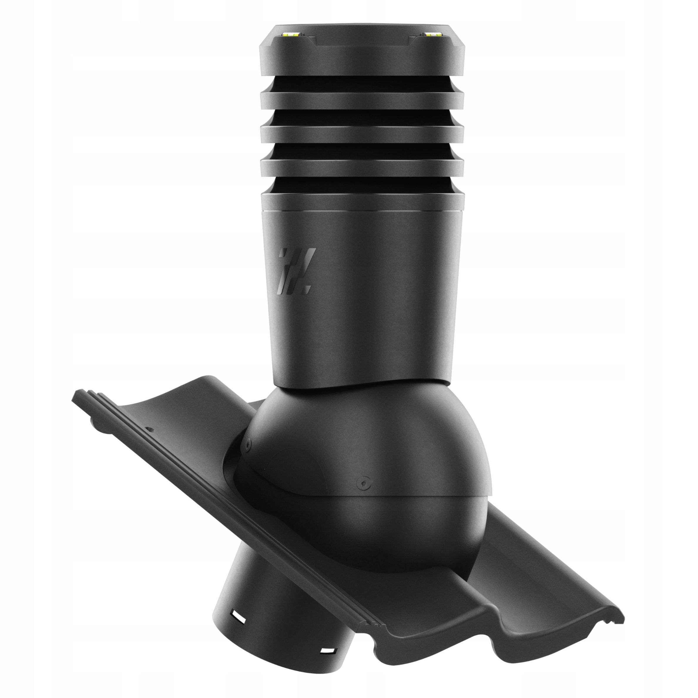 Větrací komín ECO150 střešní krytina Braas Baltycka Černá