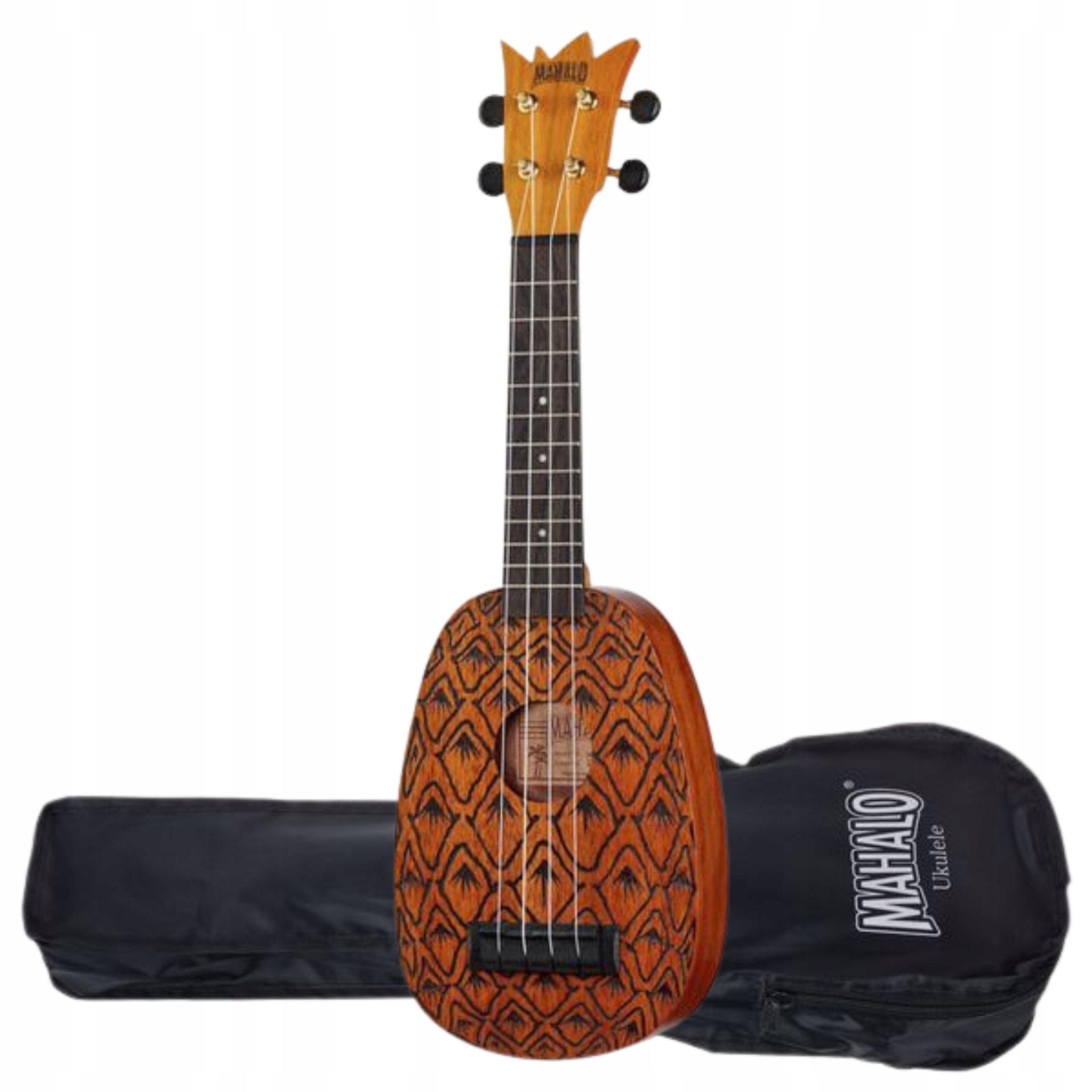 Sopránové ukulele Mahalo Pineapple Nato Pouzdro Gravírování Laserový design
