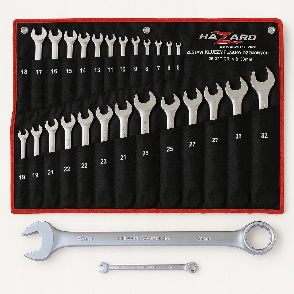 Sada 25 otevřených klíčů 6–32 ks