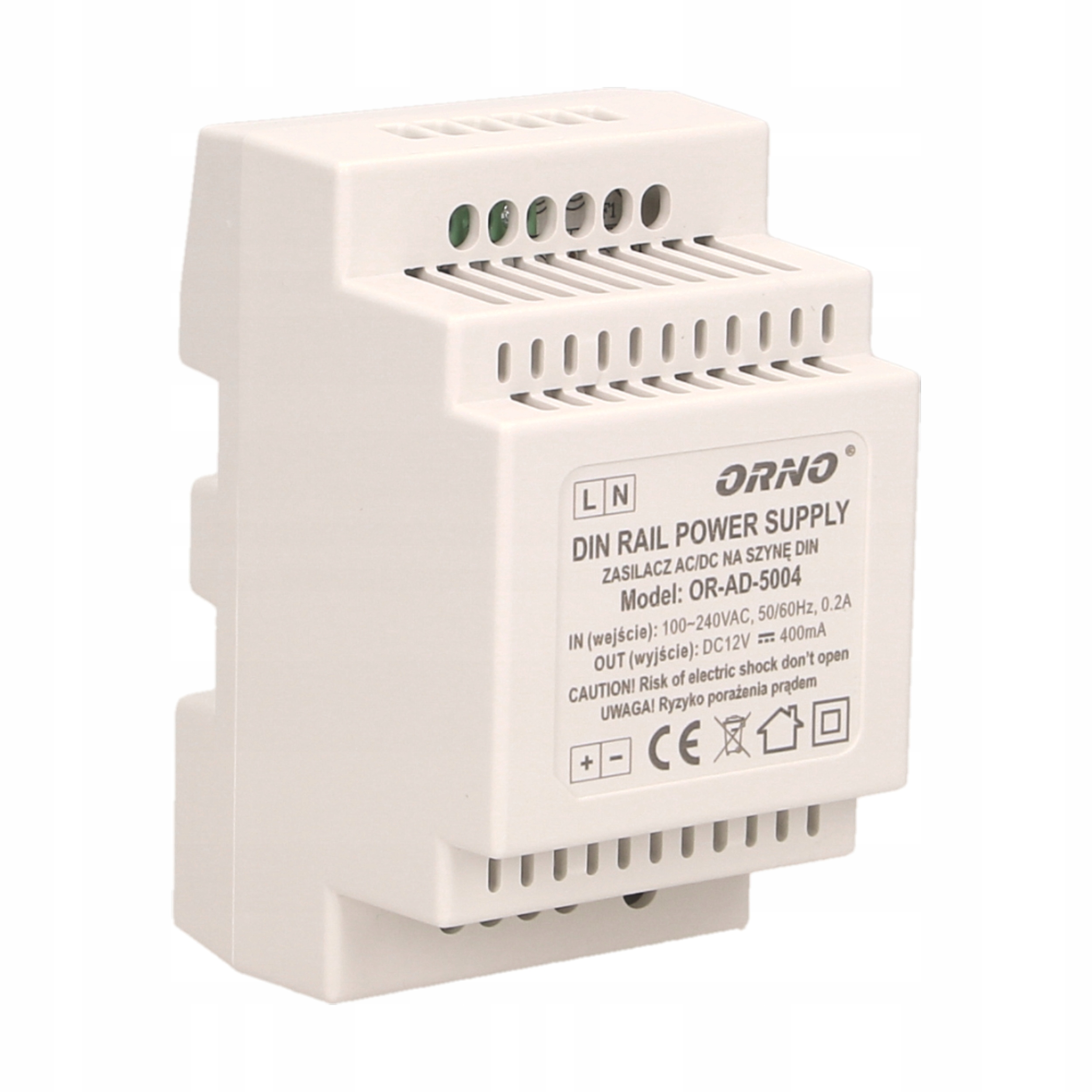 Zasilacz Impulsowy Na Szynę DIN 12V 0,4A Orno OR-AD-5004 400mA EAN (GTIN) 5902560329438