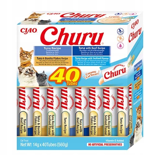 Levně Inaba Cat Churu Varieties Tuna 40x14g Box Pamlsek Pochoutky pro kočky