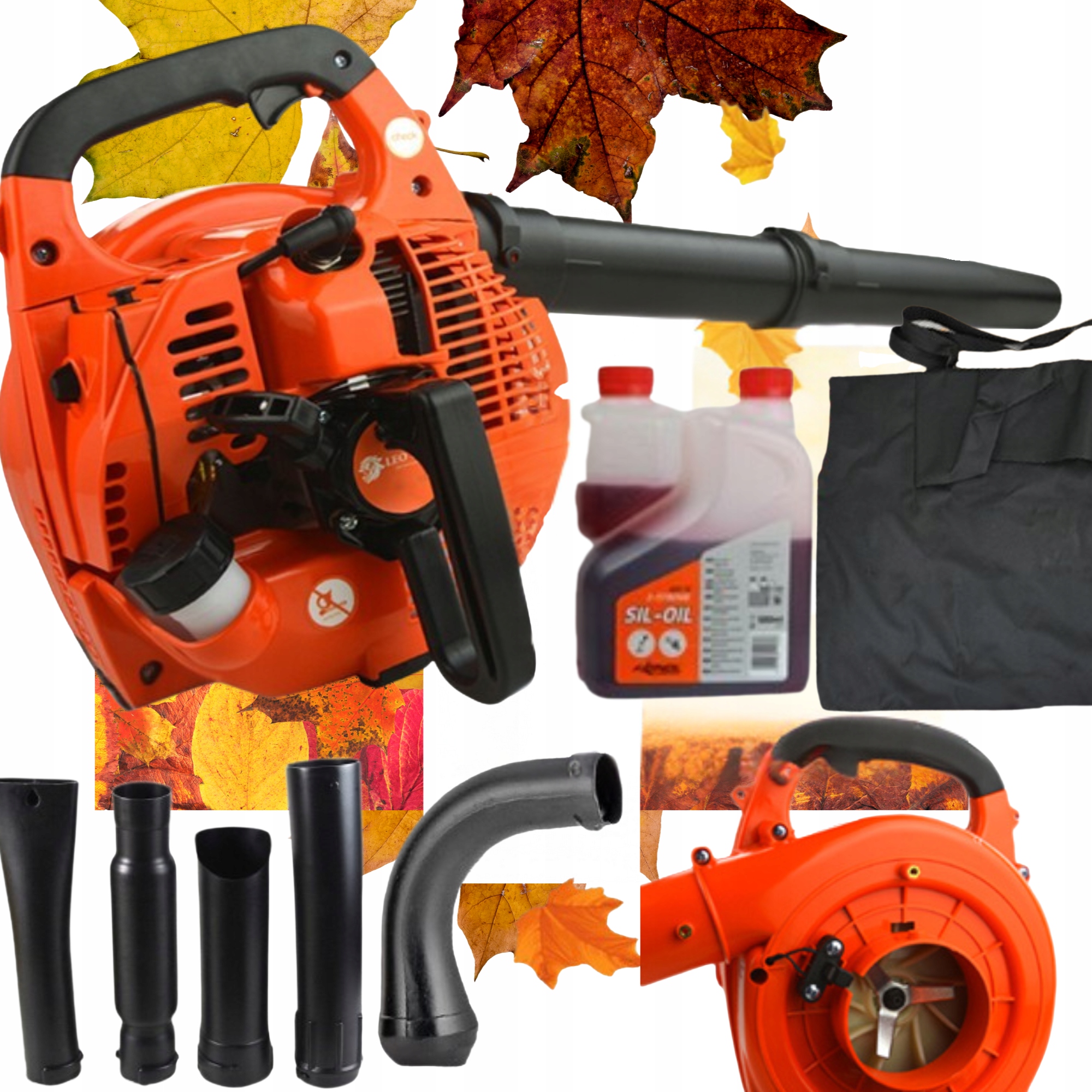 Záhradný Vysávač Fúkač S Motorom Na Spalovanie Na Lístie Snehu S Drvičom 4V1