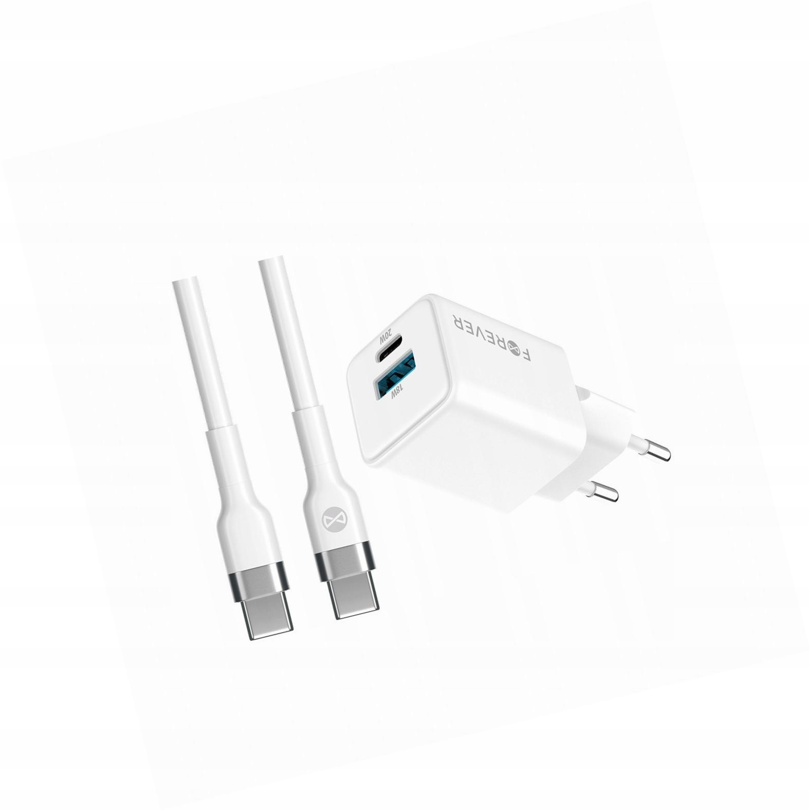 Szybka ładowarka GaN 20W 2 wejścia Usb i Usb-c z kablem do Lg K42