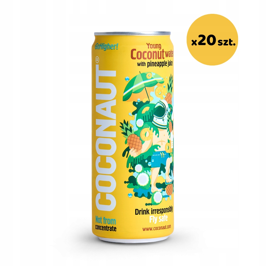 Levně Přírodní kokosová voda s ananasovým džusem 20 x 320 ml