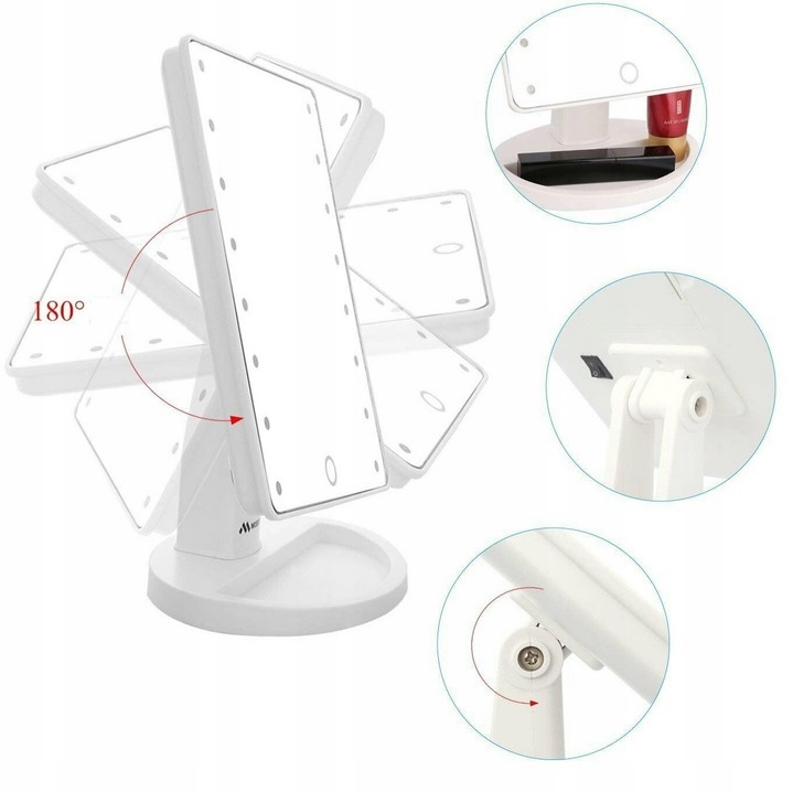 PODŚWIETLANE LUSTERKO KOSMETYCZNE DO MAKIJAŻU LED EAN (GTIN) 6974139240177