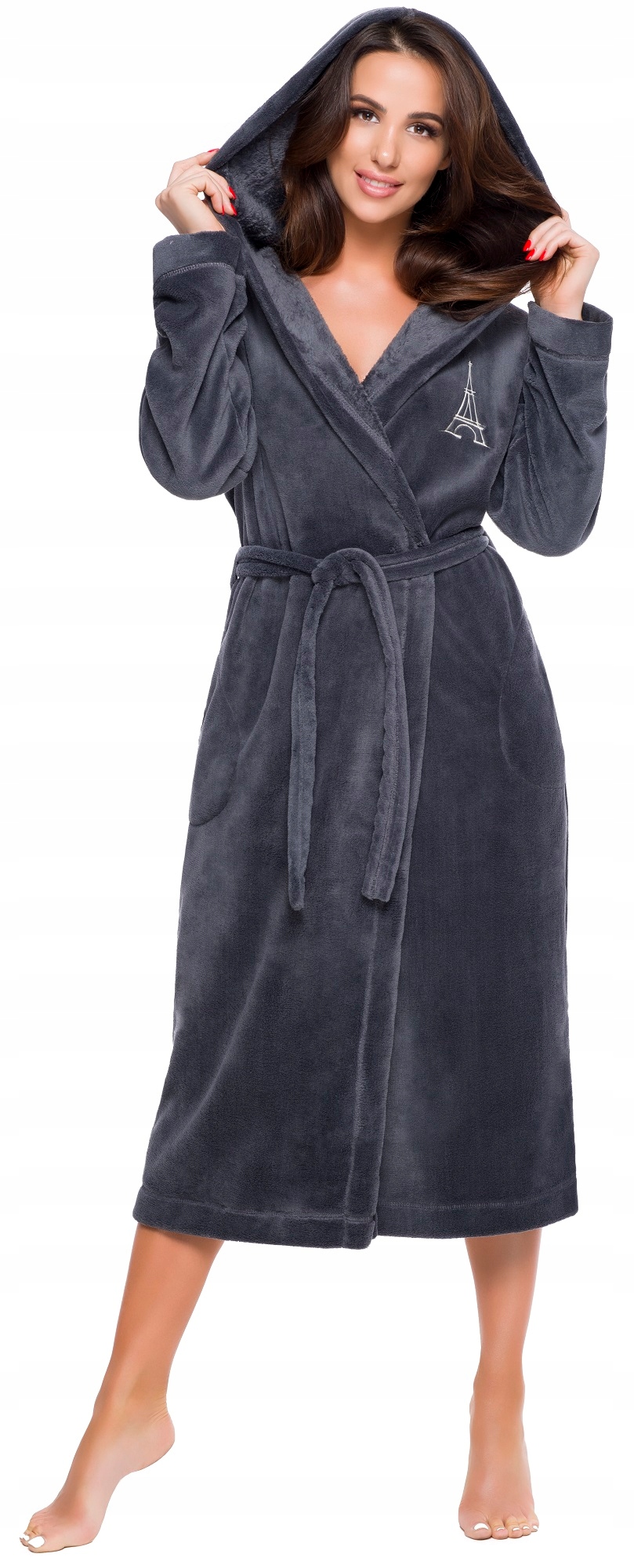 EIFFLA DŁUGI PUCHOWY DAMSKI SZLAFROK PODOMKA L Rozmiar L