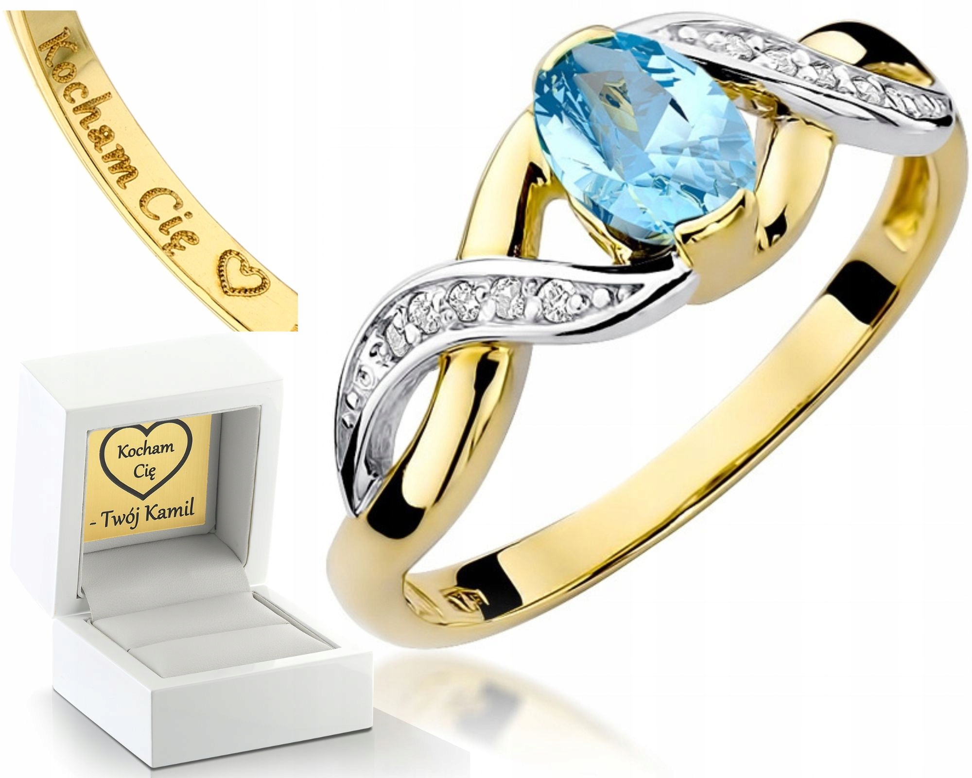 Smyslný Prstýnek Topaz 0,585 Zlato