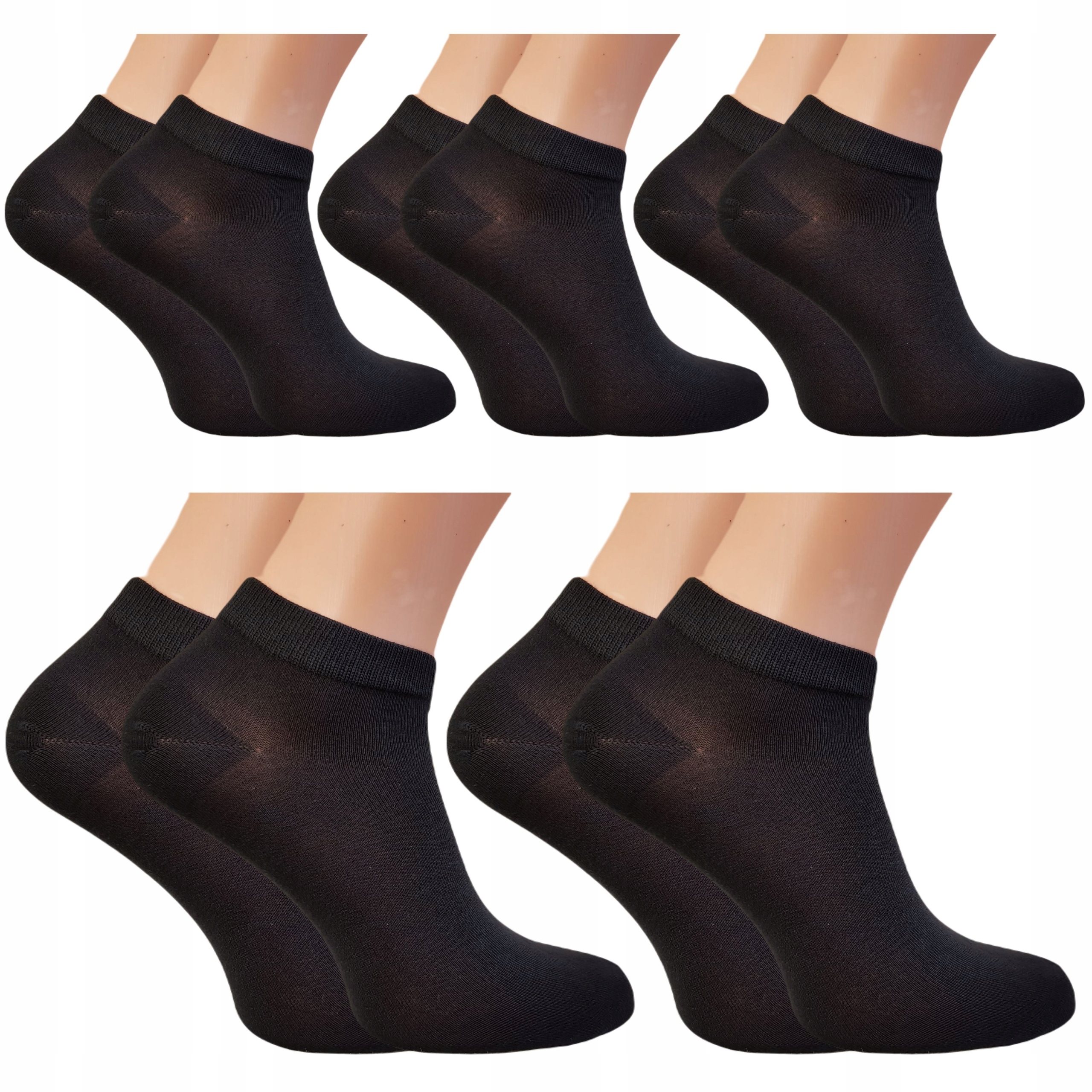 

5 X Skarpety Stopki Męskie Bambusowe Czarne