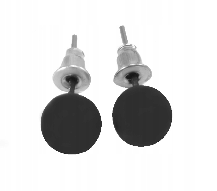 

Kolczyki Czarne Satynowe Kulki 8 MM