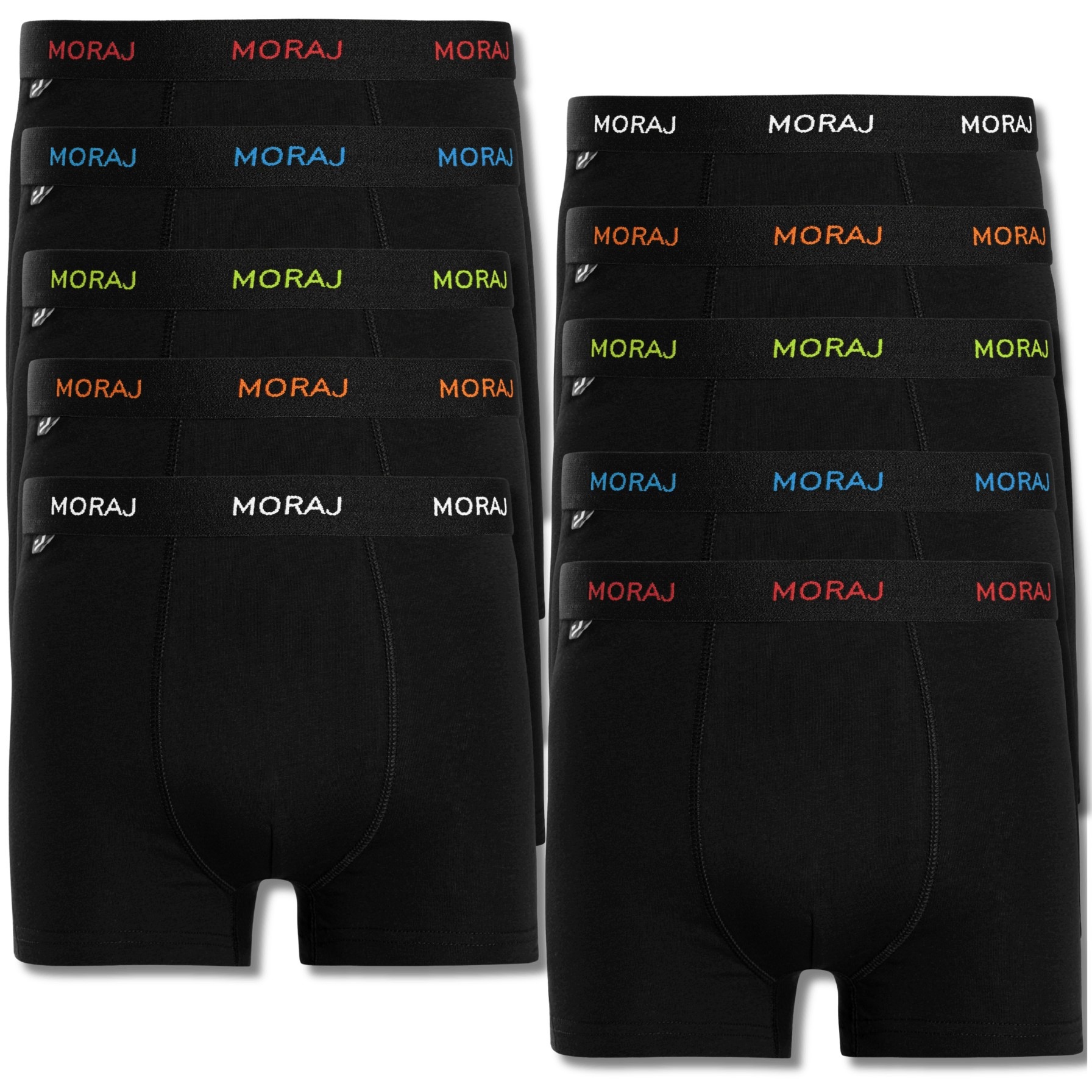 Černé Pánské Boxerky Klasické Slipy Přiléhavé Moraj Sada 10-PACK XL