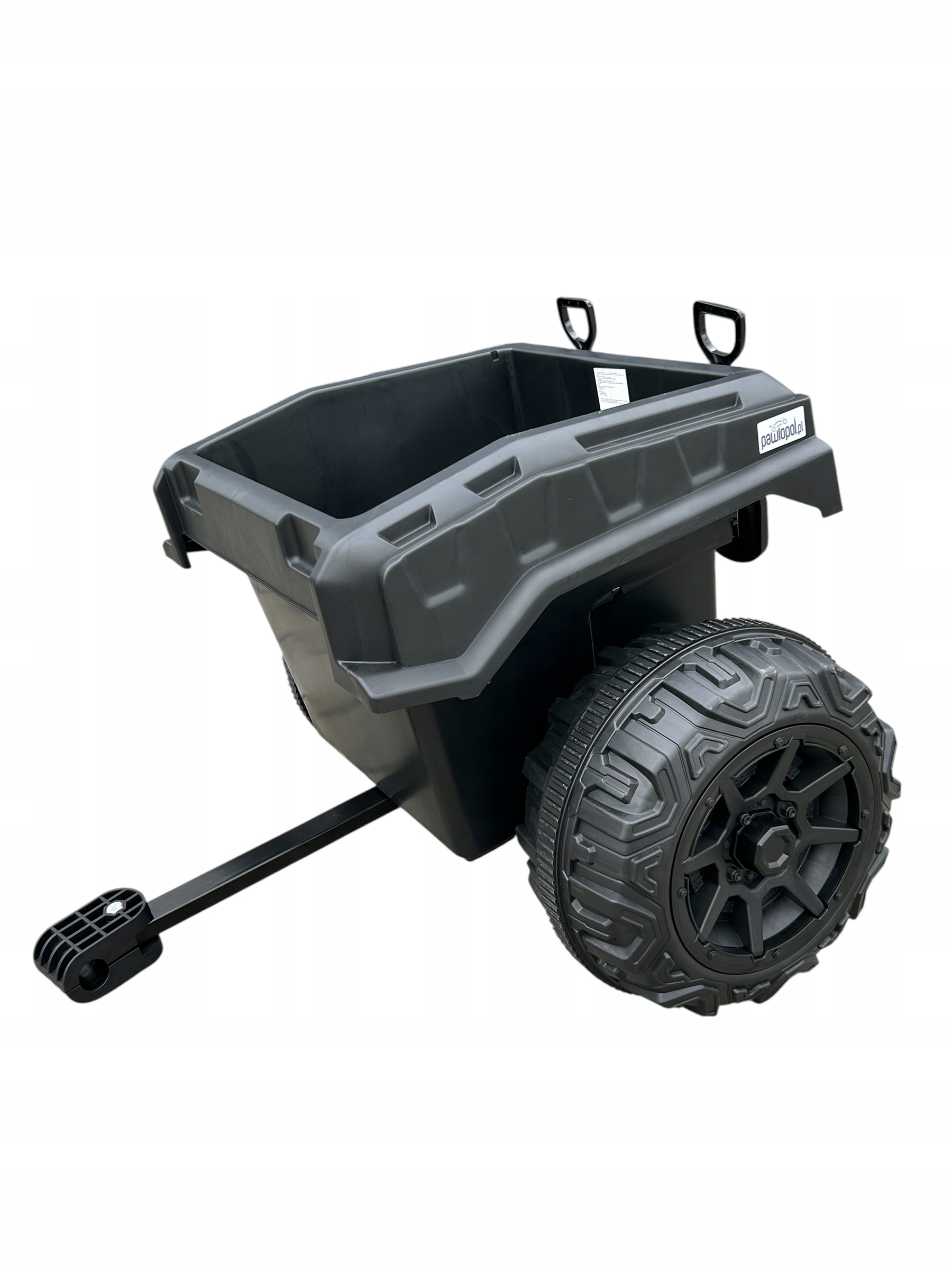 Przyczepa Przyczepka do Quad Auto na akumulator Zaczep łopatka i grabki