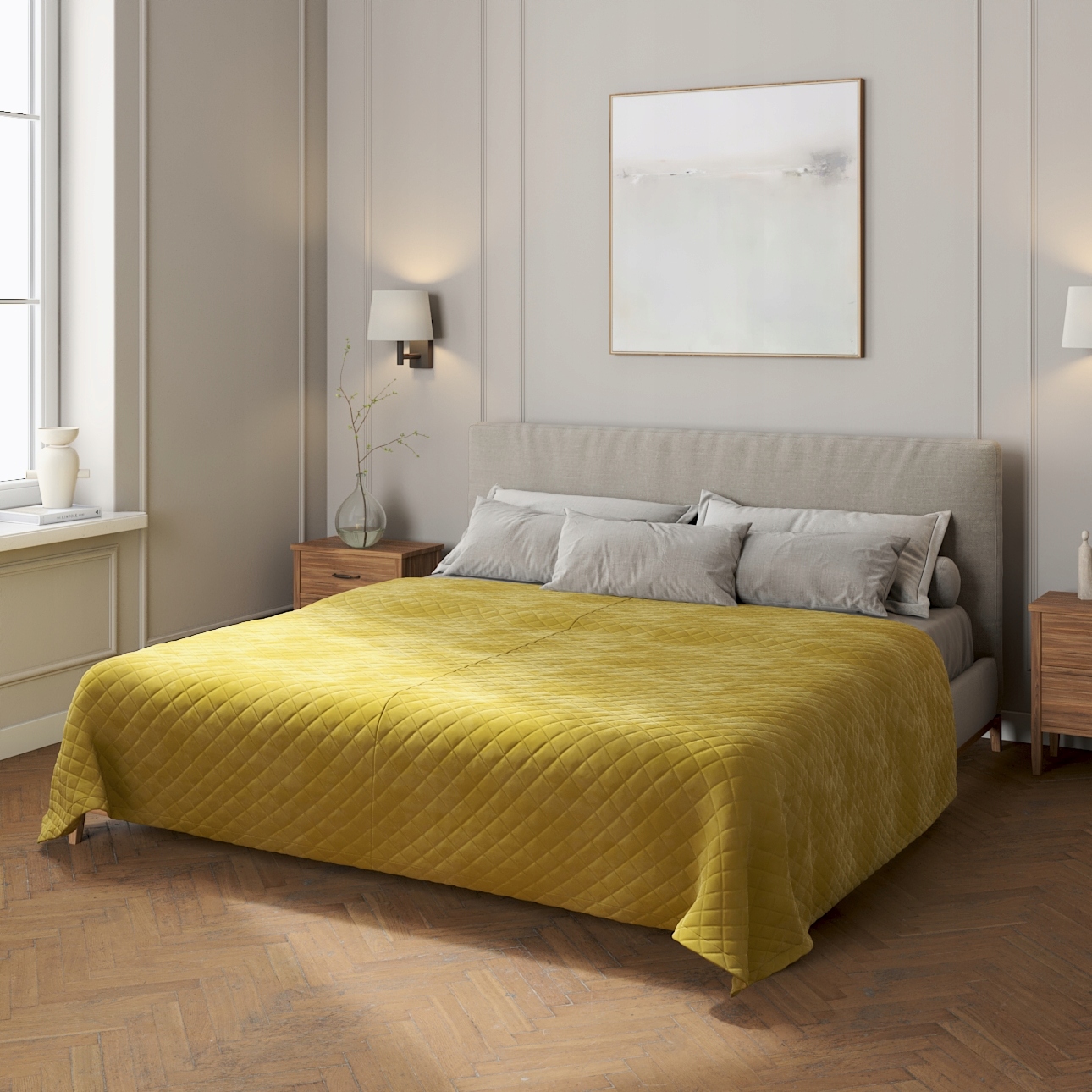 Dekoria Prošívaný přehoz v odstínech zelené barvy