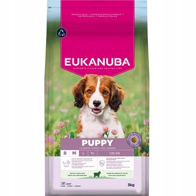 Suché krmivo Eukanuba Puppy Small & Medium Breed, jehněčí maso a rýže, 12 kg