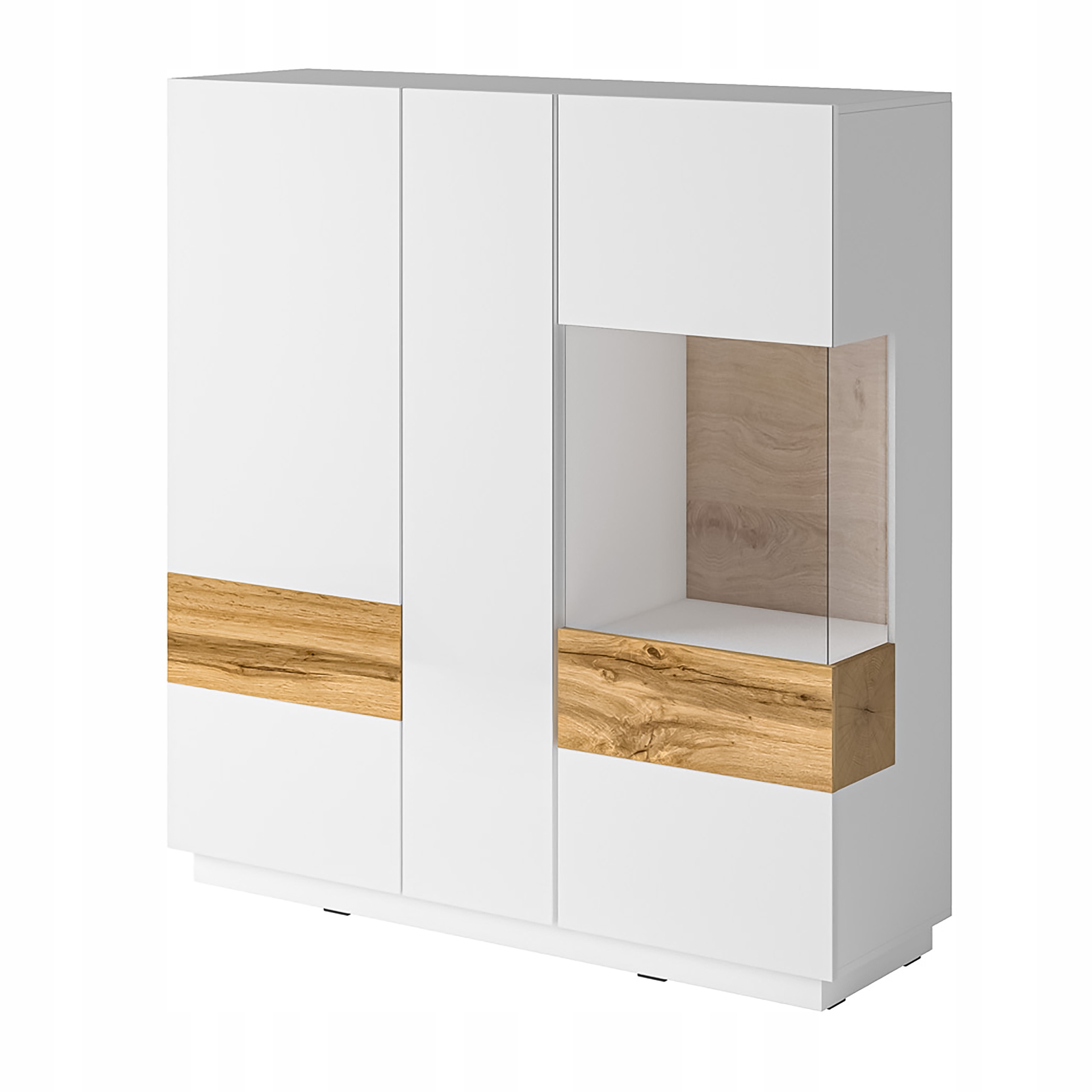 Komoda Silvana 130 cm do obývacího pokoje Ložnice 3 Dvířka Bílá