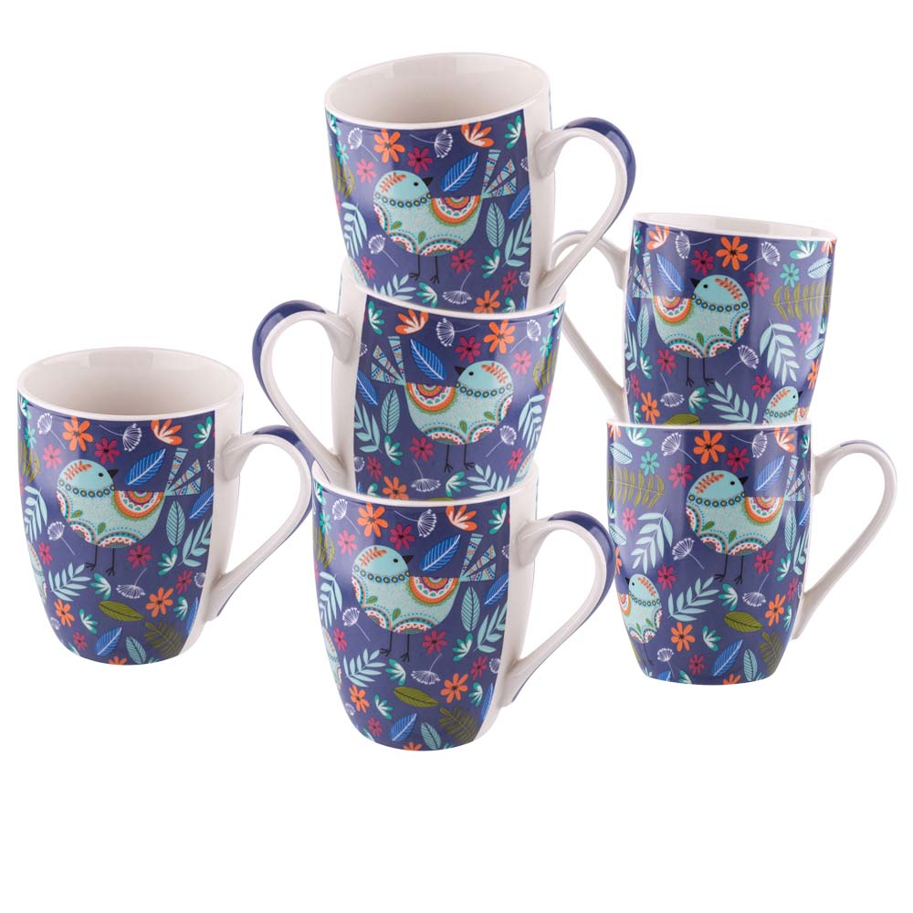 

Kubek Do Kawy Herbaty Porcelana Folk Komplet 6SZT