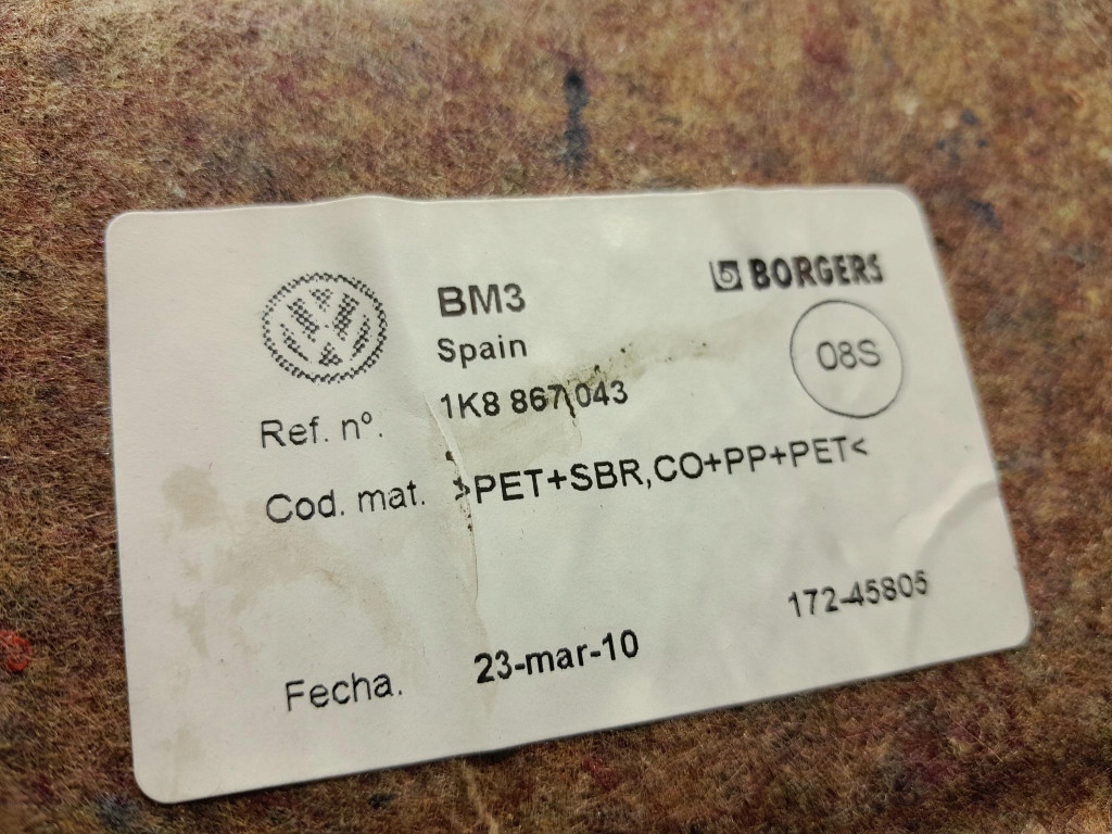 volkswagen Golf II 3D обивка зад левый