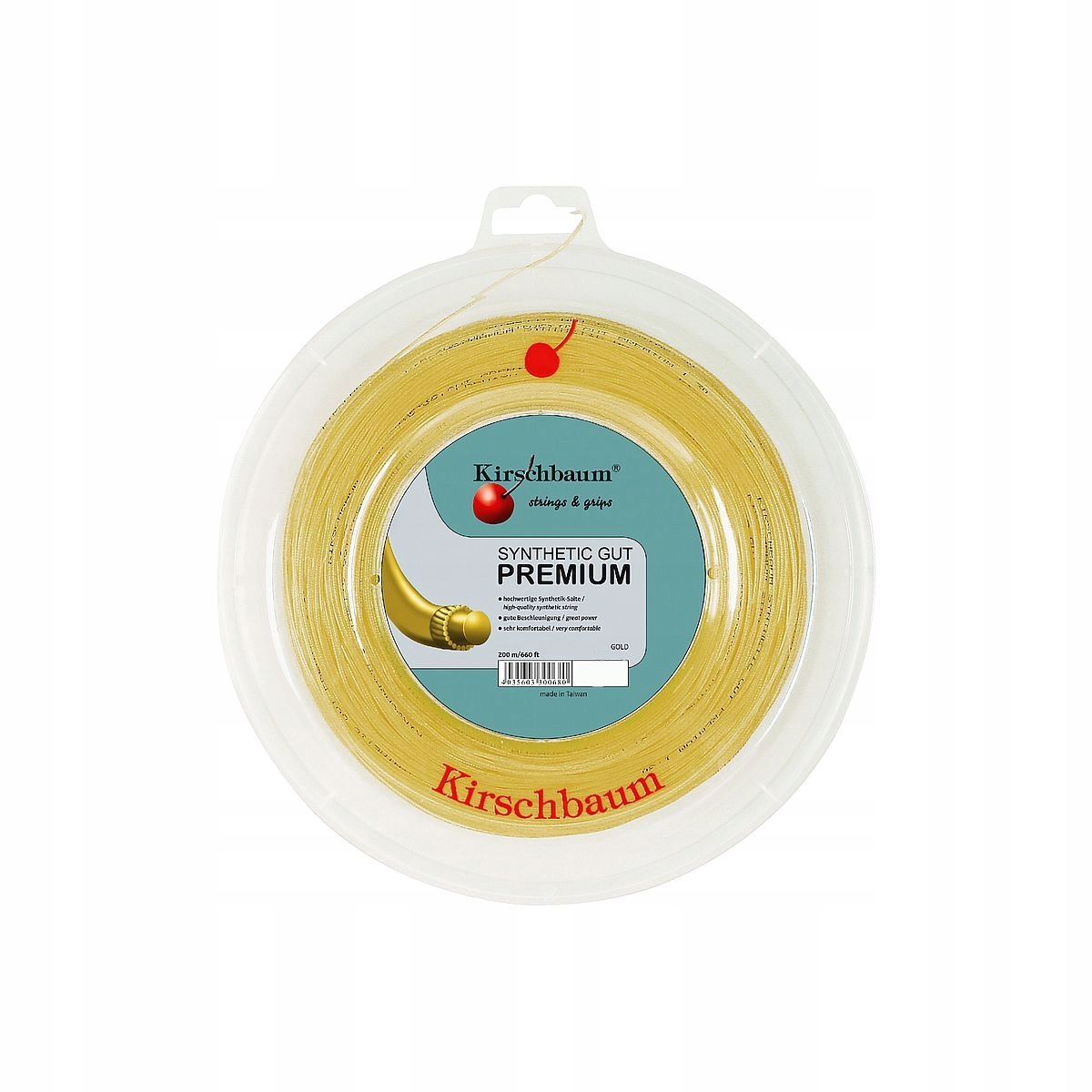 Tenisový výplet Kirschbaum Synthetic Gut Premium Gold 1,30 mm 200 m