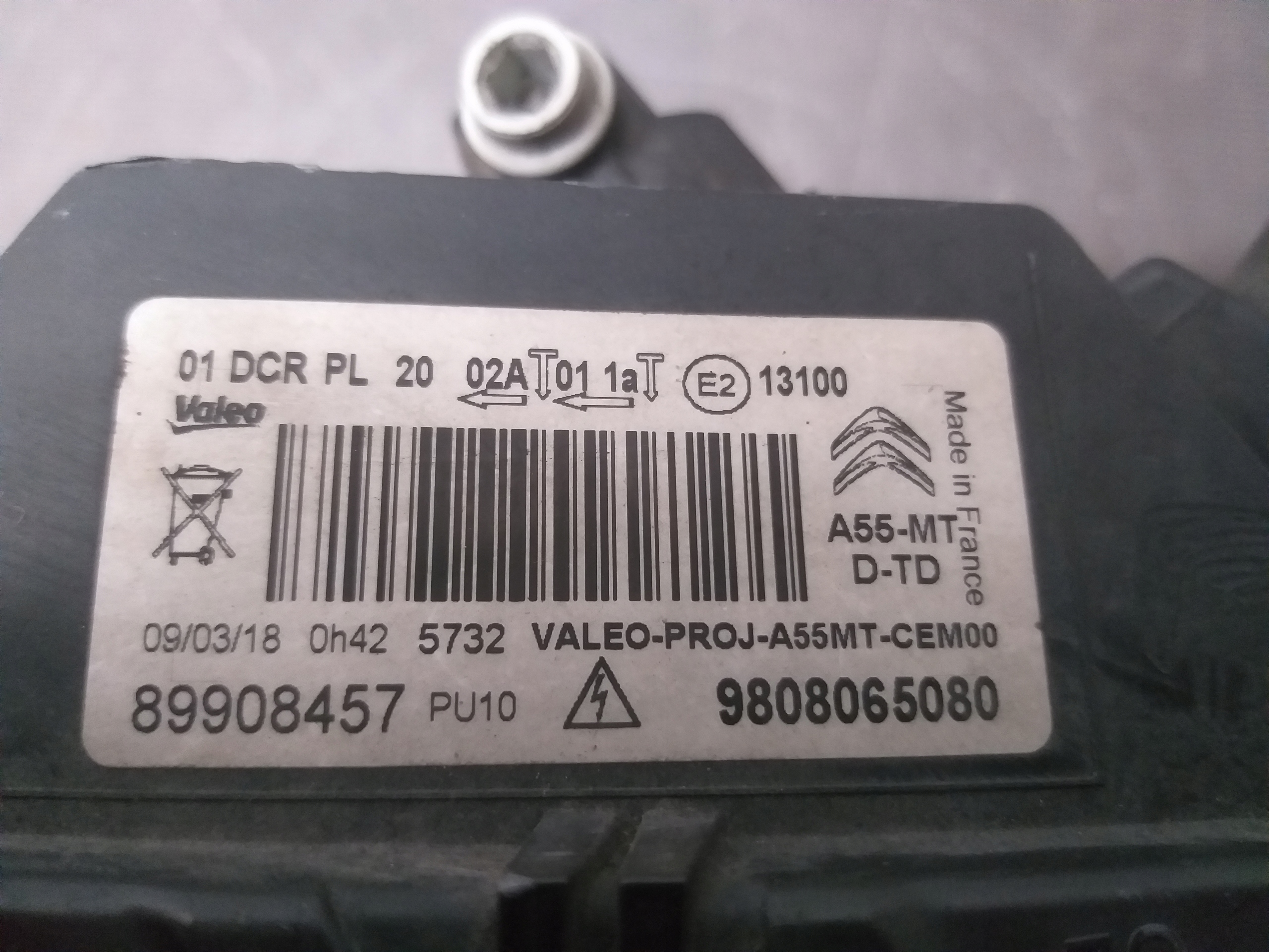 LIGHT FRONT RIGHT CITROEN DS3 LIFT XENON LED 9808065080