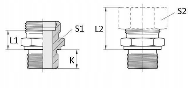 Przyłącze proste M18x1.5-M18x1.5 12L Numery katalogowe zamienników GES12LM18